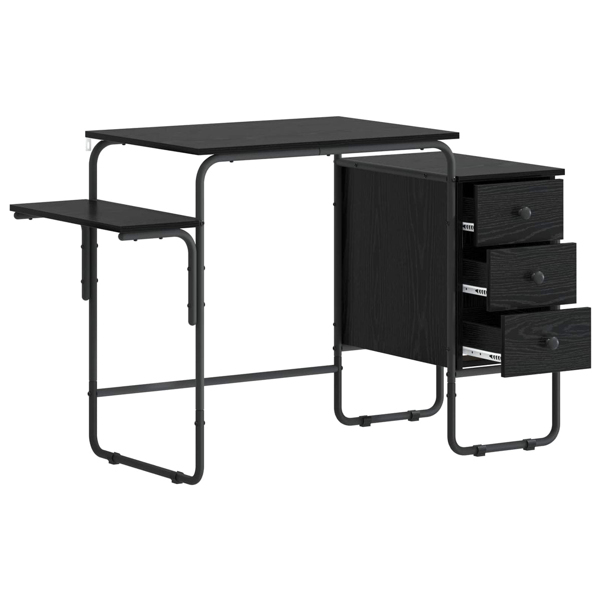 Desk with Storage Black Oak 120 x 50 x 75 cm
