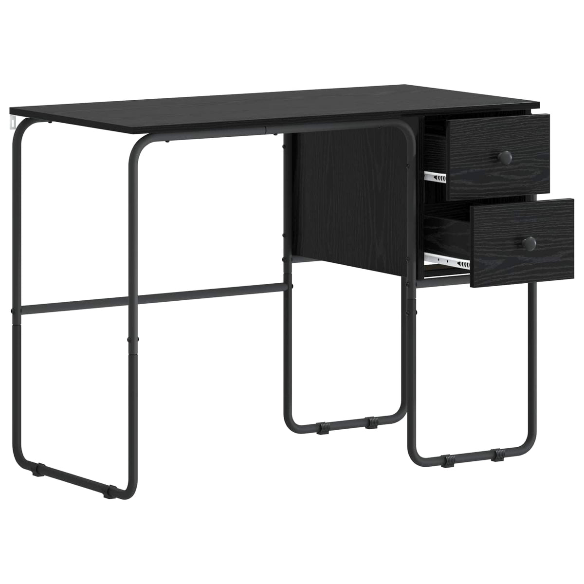 Desk with Storage Black Oak 100 x 50 x 75 cm