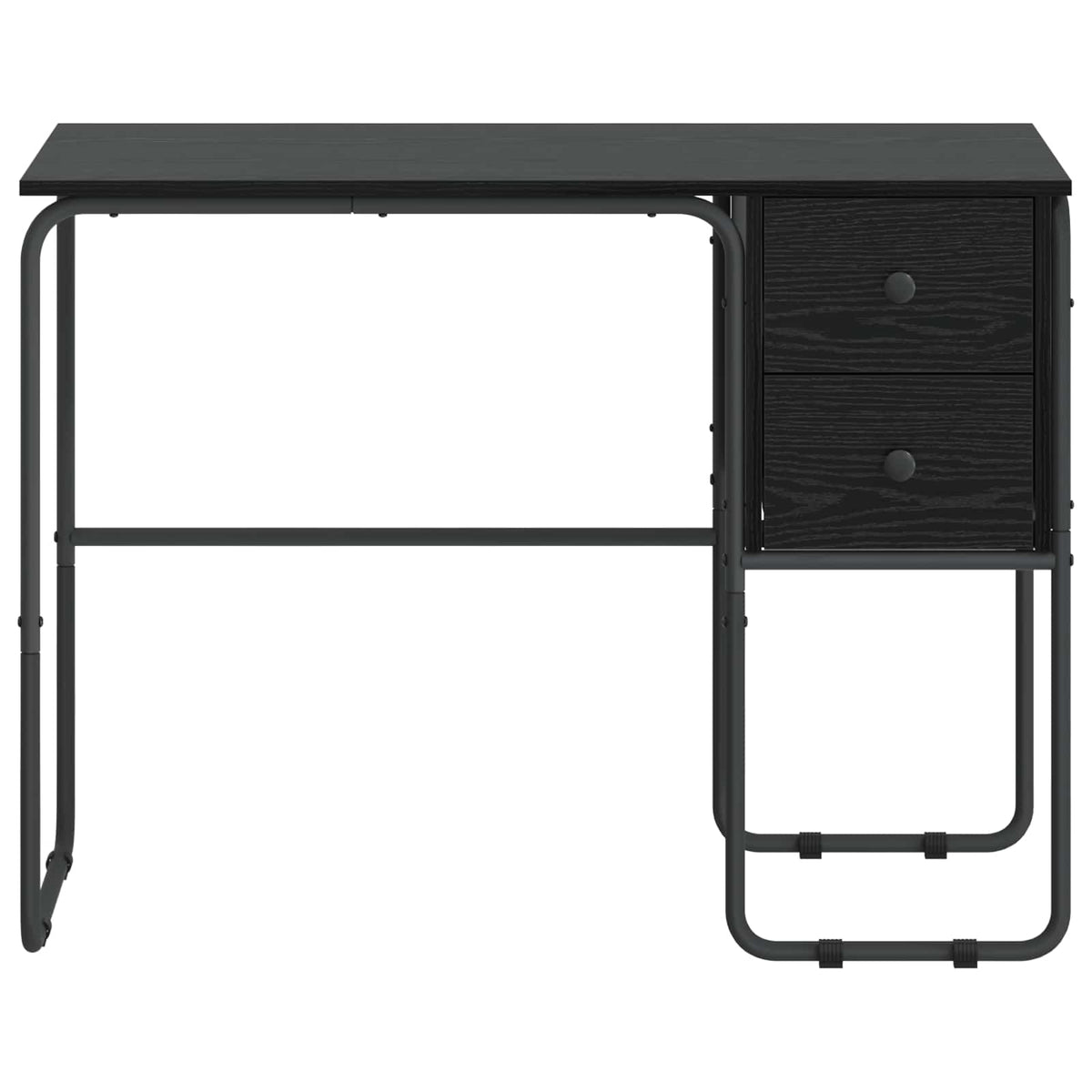 Desk with Storage Black Oak 100 x 50 x 75 cm