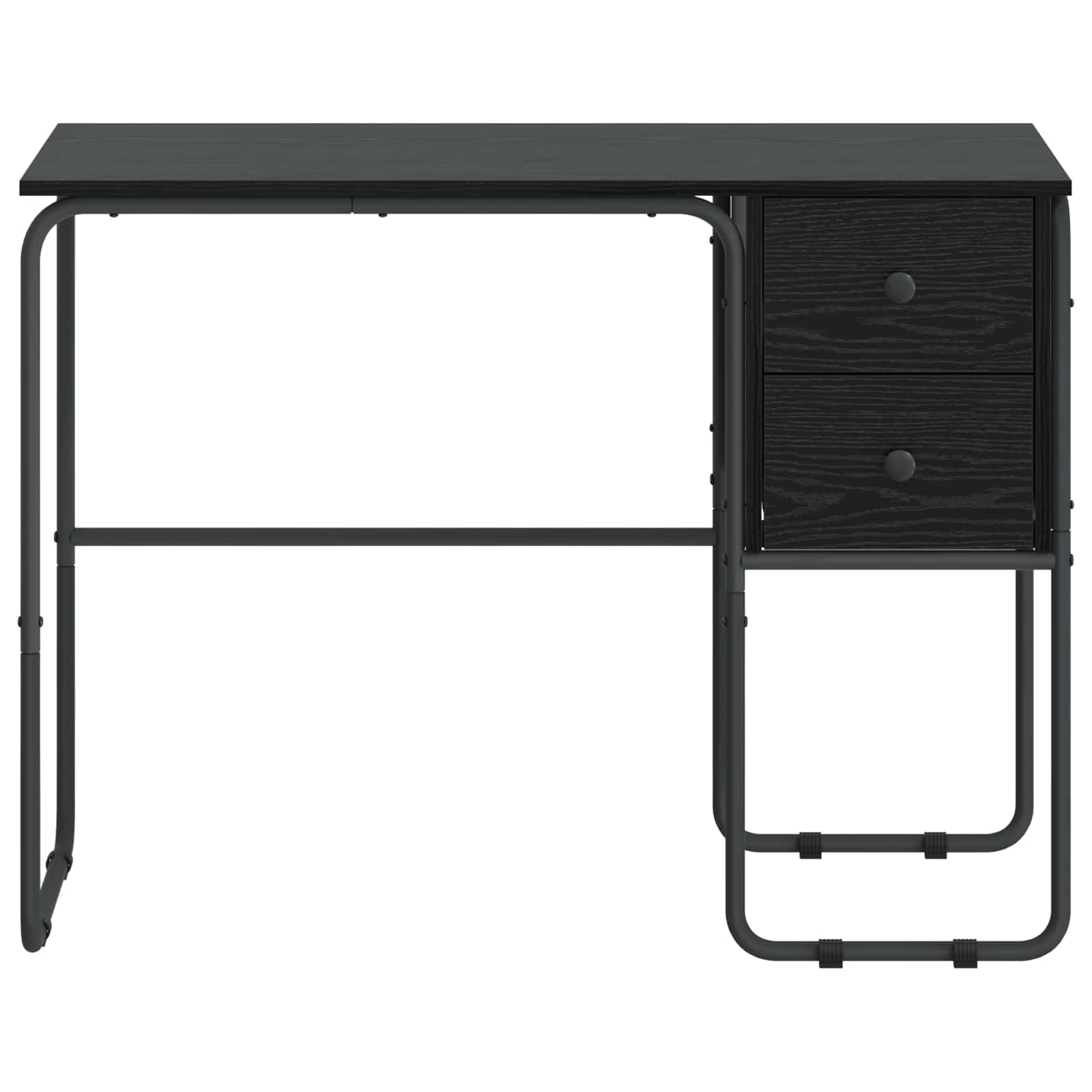 Desk with Storage Black Oak 100 x 50 x 75 cm