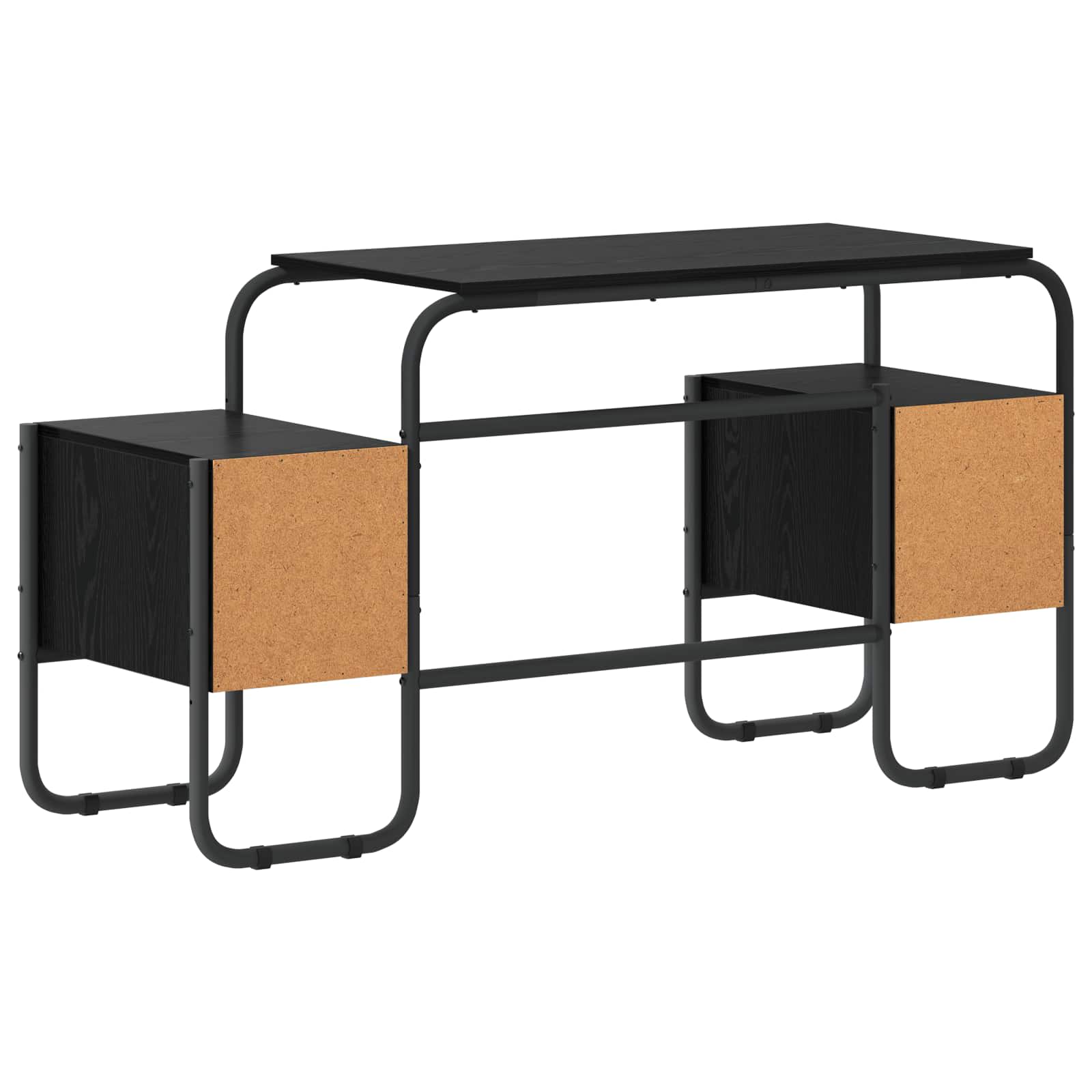 Desk with Storage Black Oak 145 x 50 x 75 cm