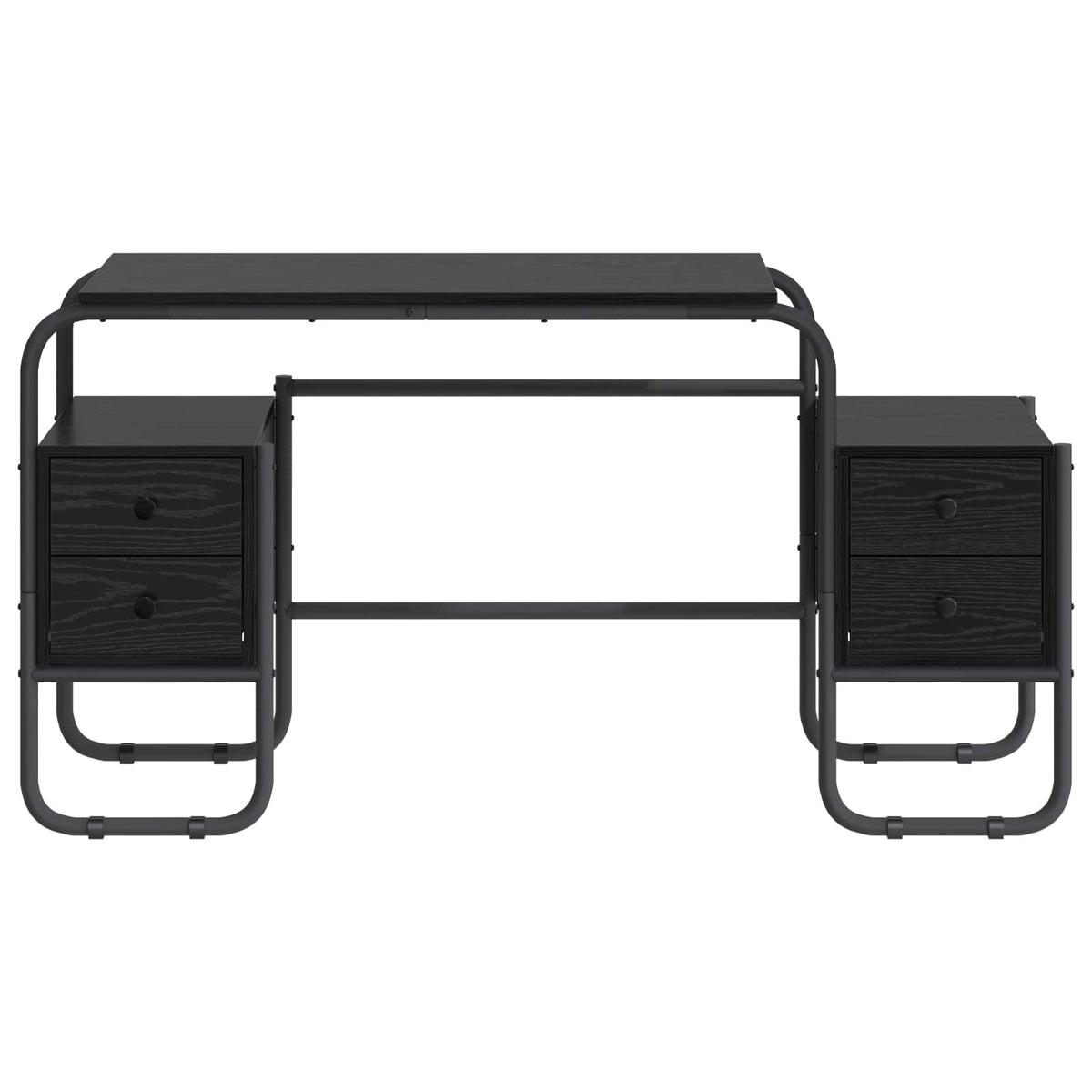 Desk with Storage Black Oak 145 x 50 x 75 cm