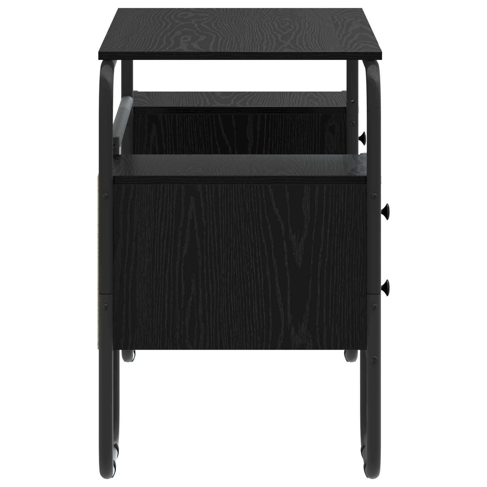 Desk with Storage Black Oak 145 x 50 x 75 cm