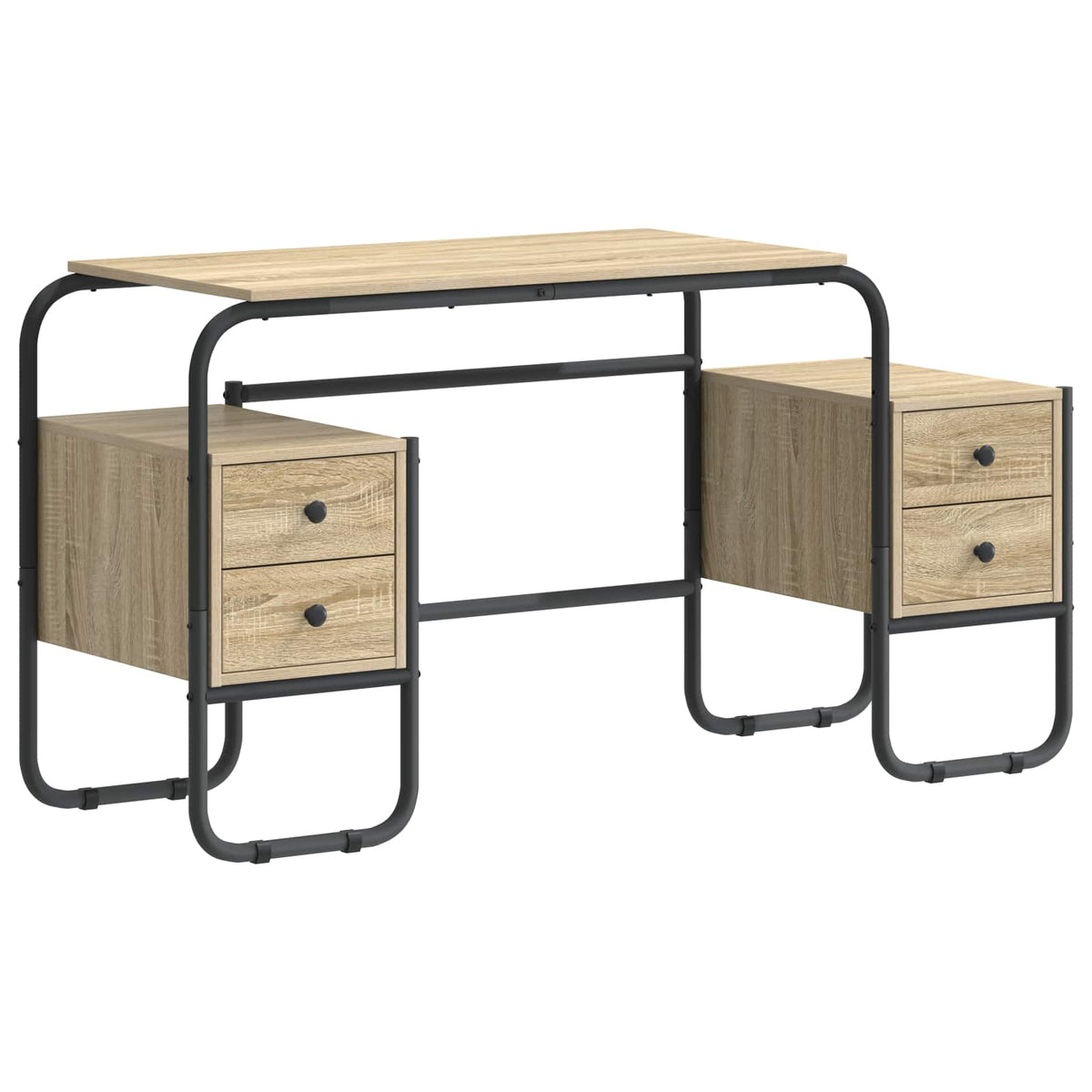 Desk with Storage Sonoma Oak 145 x 50 x 75 cm