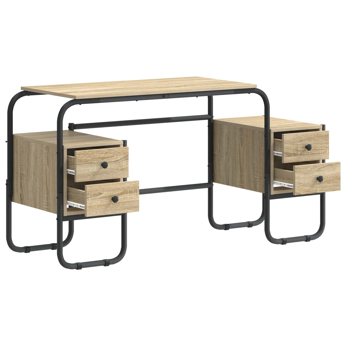 Desk with Storage Sonoma Oak 145 x 50 x 75 cm