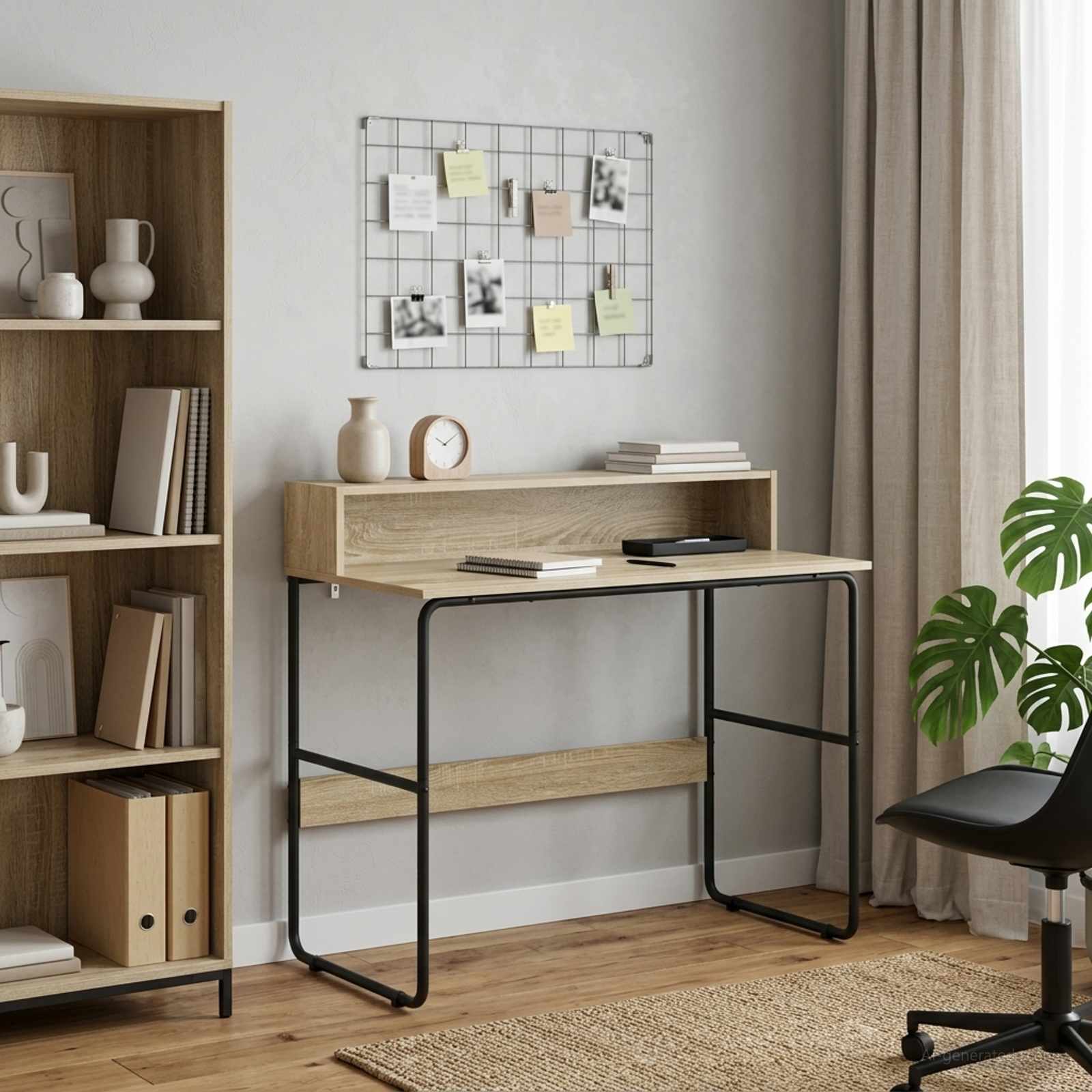 Desk with Storage Sonoma Oak 100 x 50 x 91 cm