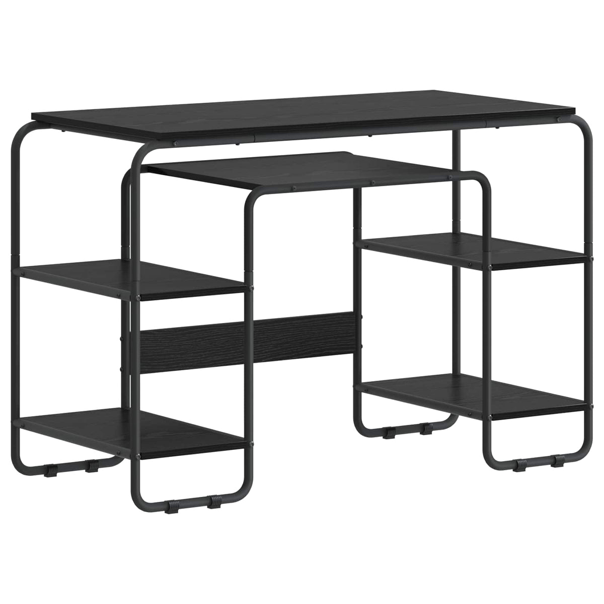 Desk with Storage Black Oak 113.5 x 52 x 75.5 cm