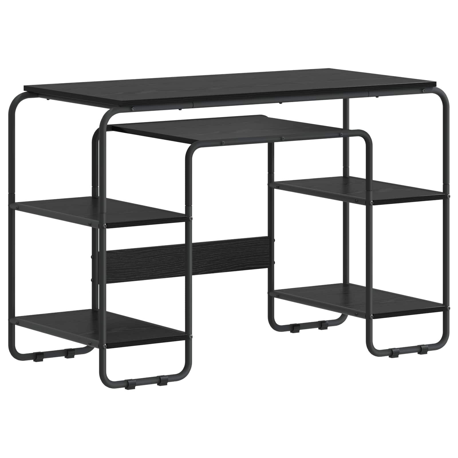 Desk with Storage Black Oak 113.5 x 52 x 75.5 cm