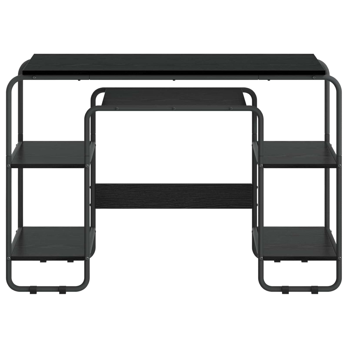 Desk with Storage Black Oak 113.5 x 52 x 75.5 cm