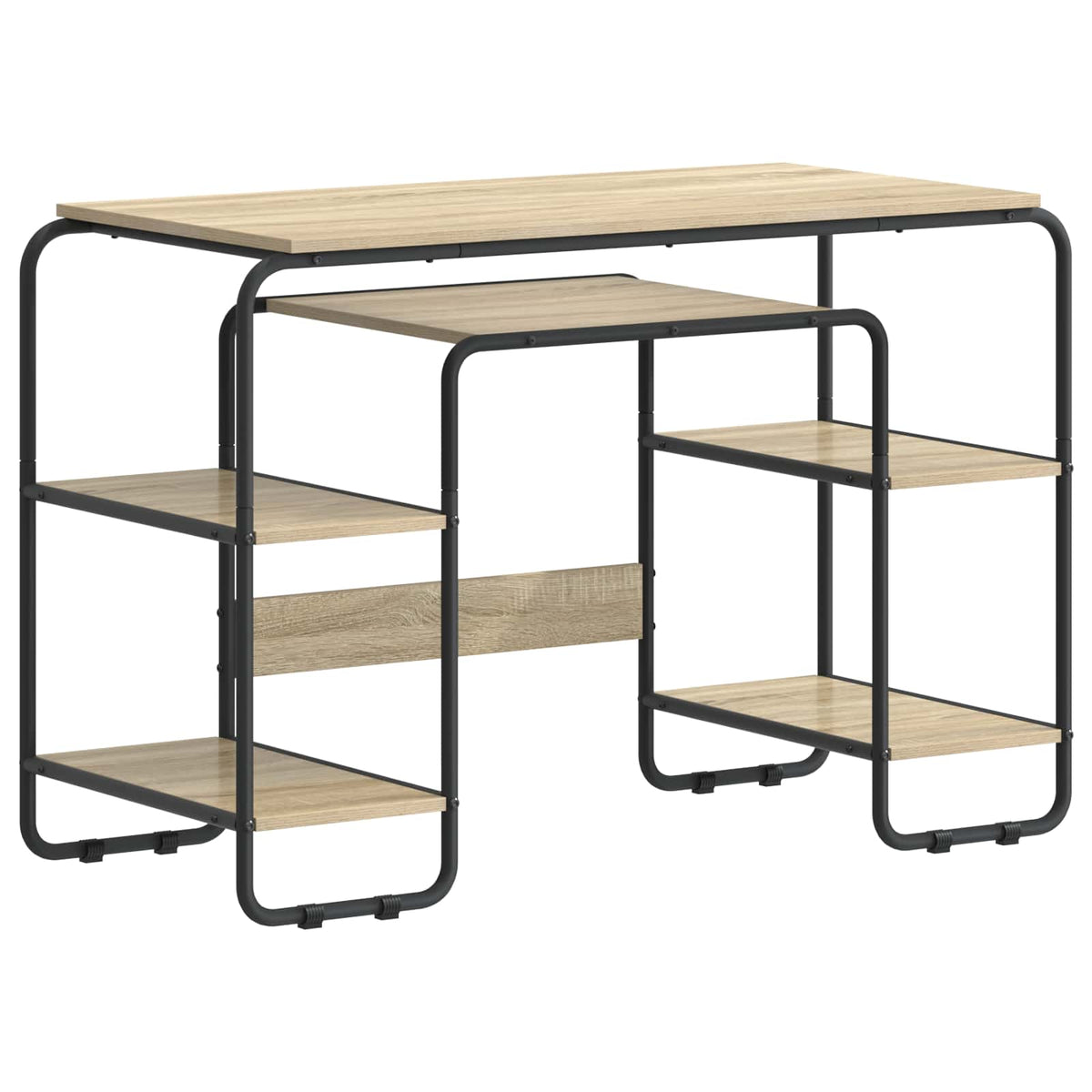 Desk with Storage Sonoma Oak 113.5 x 52 x 75.5 cm