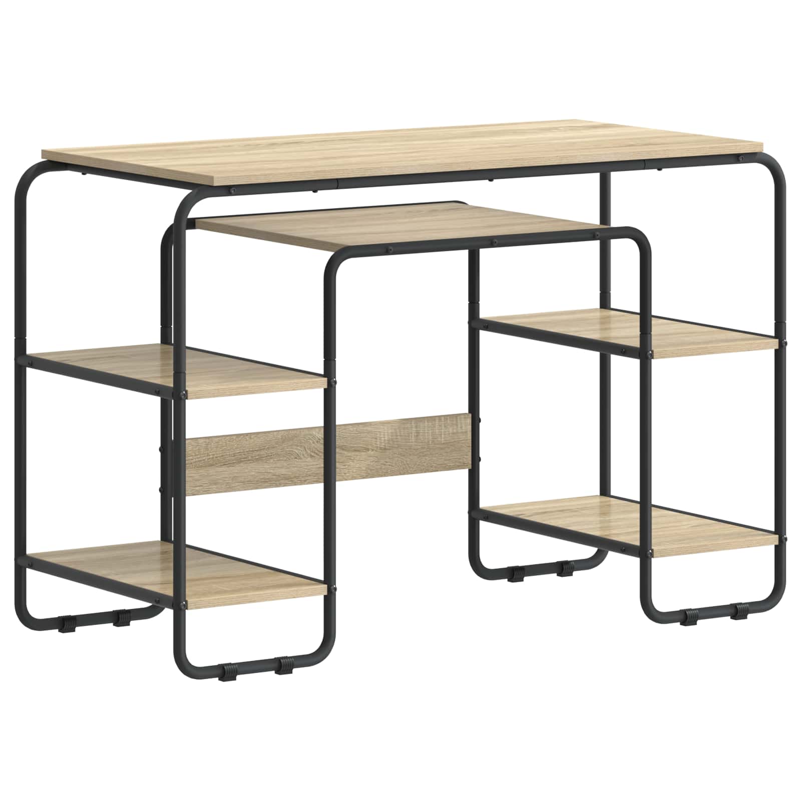Desk with Storage Sonoma Oak 113.5 x 52 x 75.5 cm