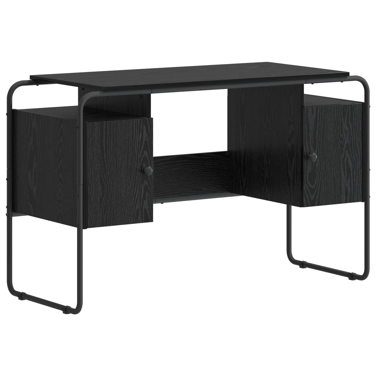 Desk with Storage Black Oak 120 x 50.5 x 75.5 cm