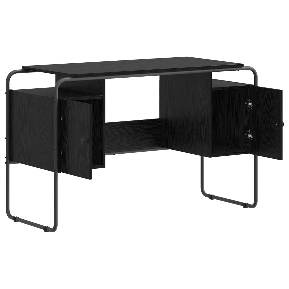 Desk with Storage Black Oak 120 x 50.5 x 75.5 cm
