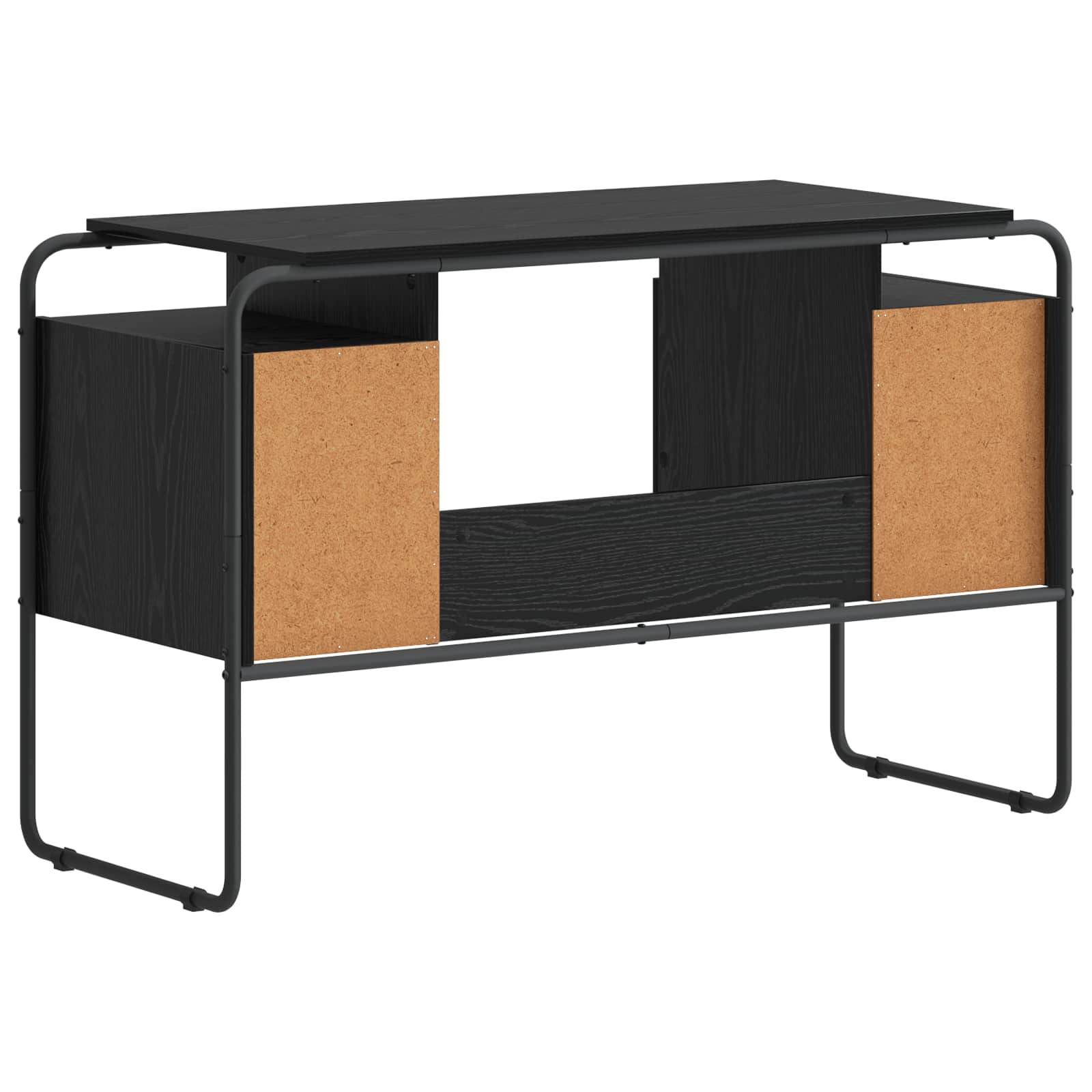 Desk with Storage Black Oak 120 x 50.5 x 75.5 cm