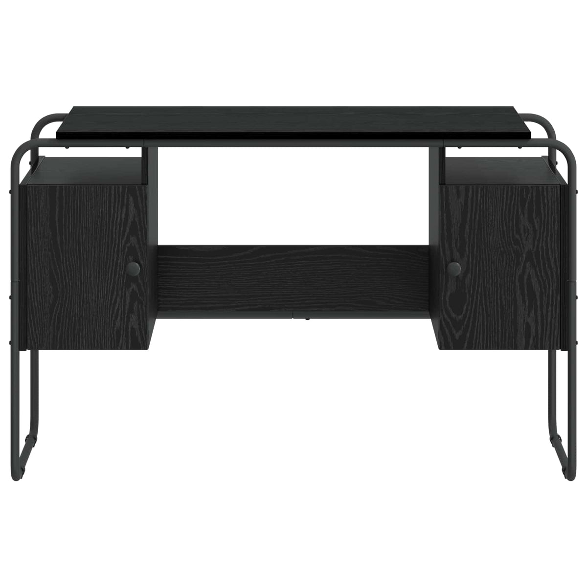 Desk with Storage Black Oak 120 x 50.5 x 75.5 cm