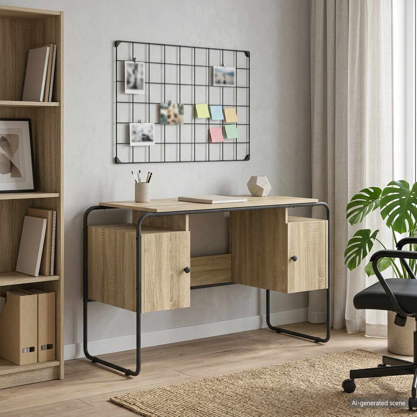 Desk with Storage Sonoma Oak 120 x 50.5 x 75.5 cm