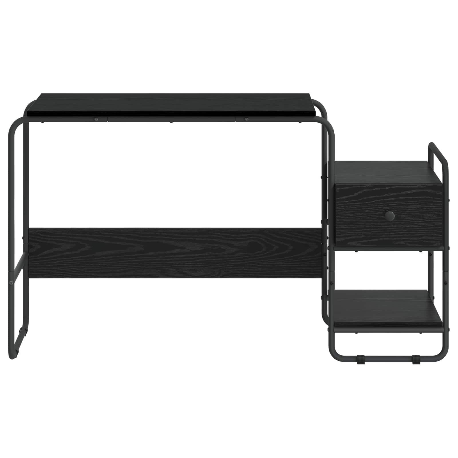 Desk with Storage Black Oak 131.5 x 50 x 75.5 cm