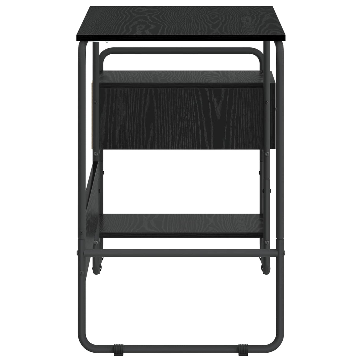 Desk with Storage Black Oak 131.5 x 50 x 75.5 cm