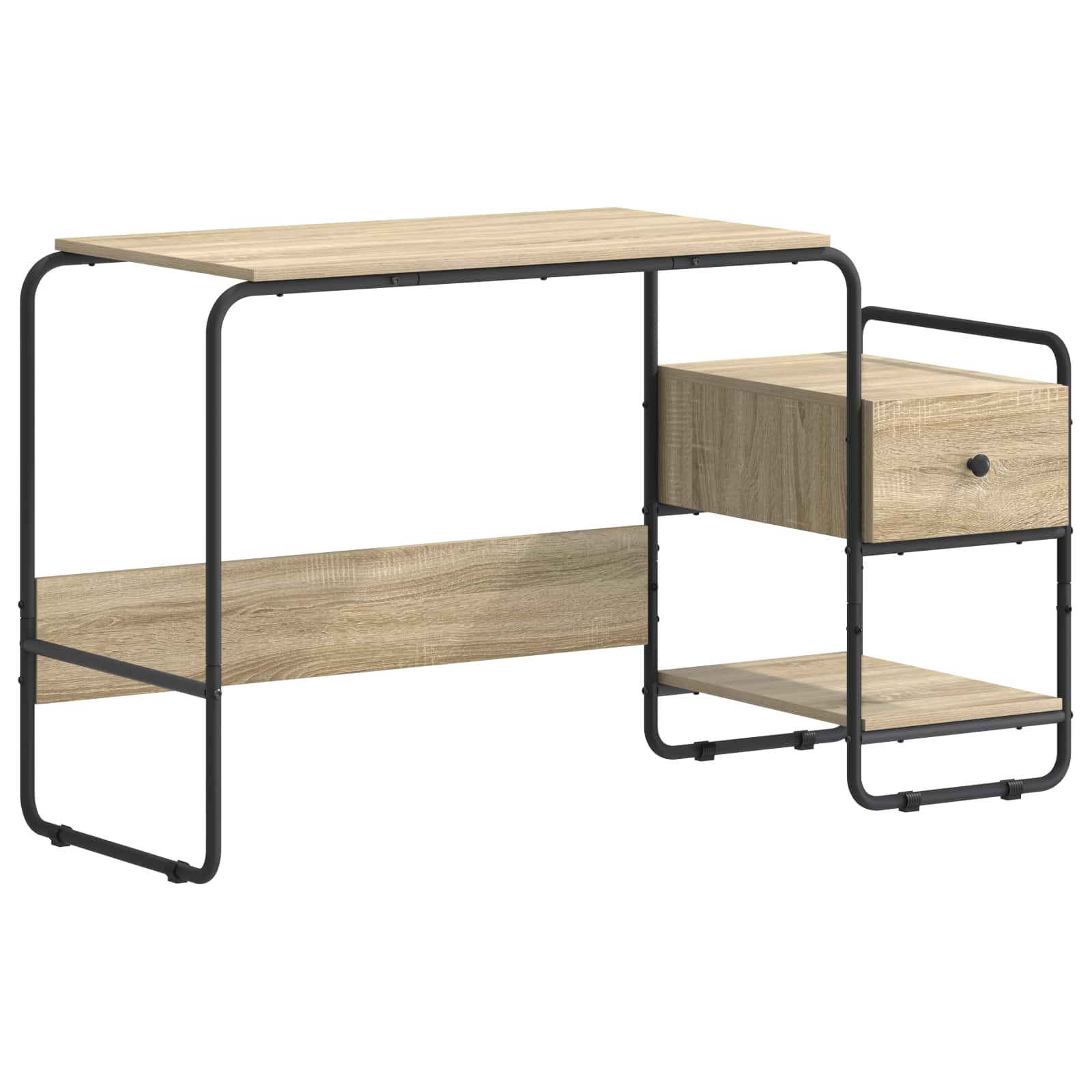 Desk with Storage Sonoma Oak 131.5 x 50 x 75.5 cm