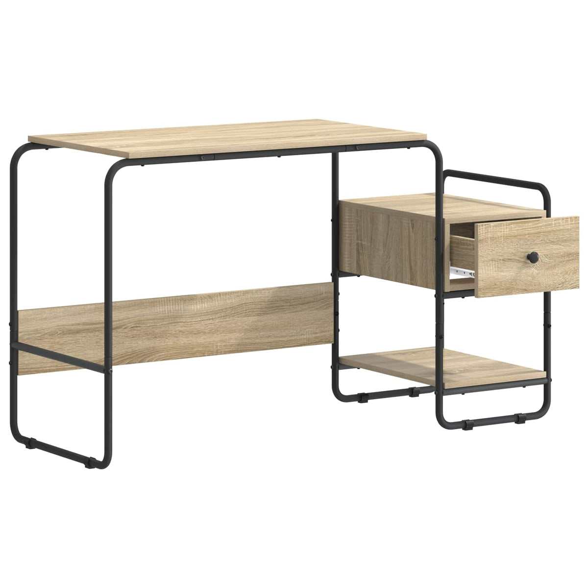 Desk with Storage Sonoma Oak 131.5 x 50 x 75.5 cm