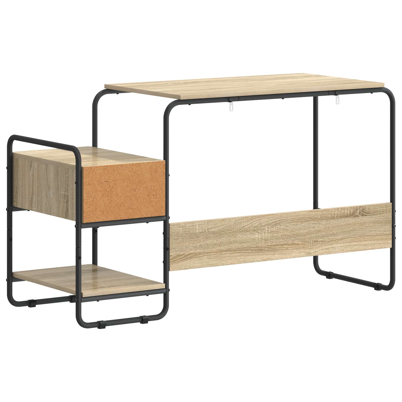 Desk with Storage Sonoma Oak 131.5 x 50 x 75.5 cm