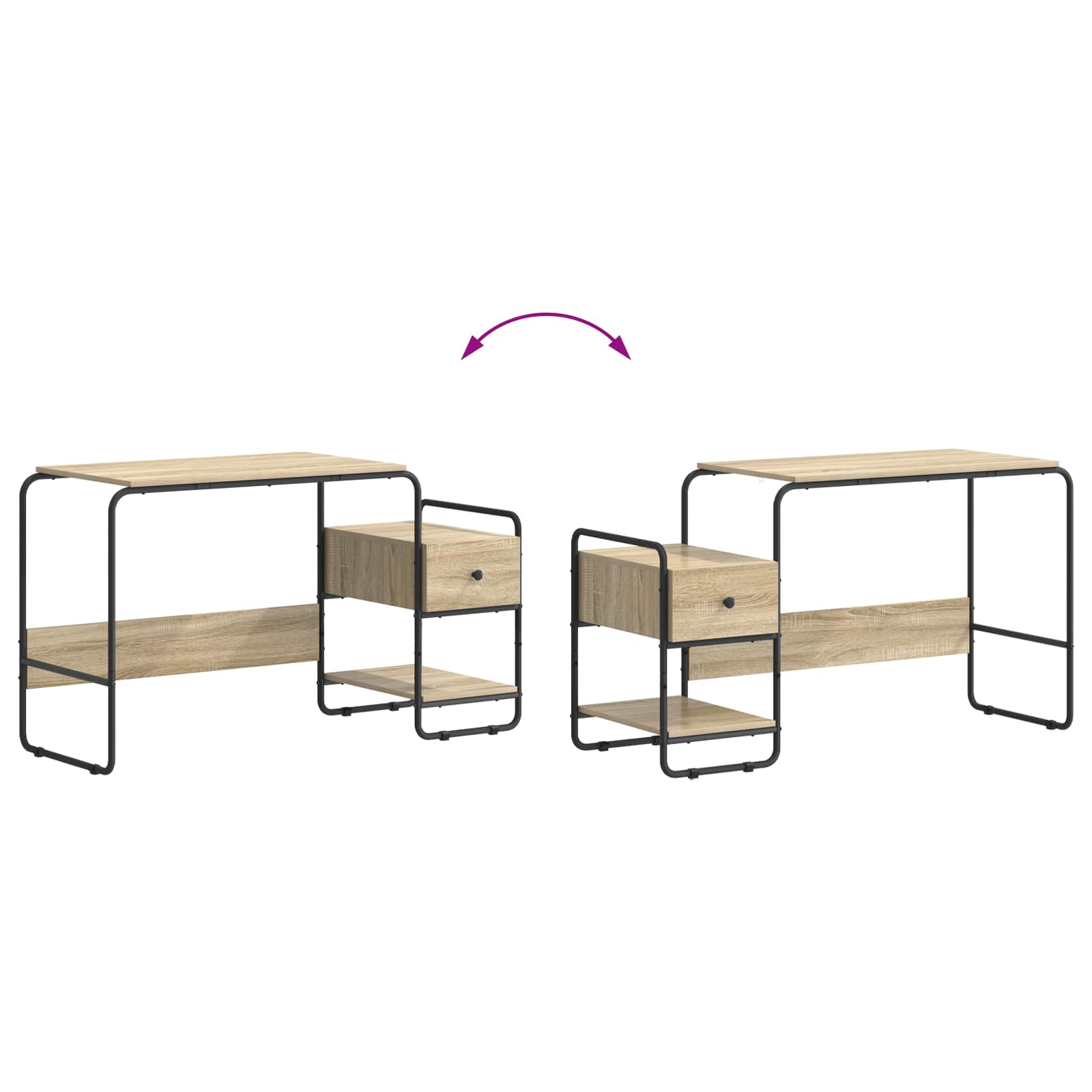 Desk with Storage Sonoma Oak 131.5 x 50 x 75.5 cm