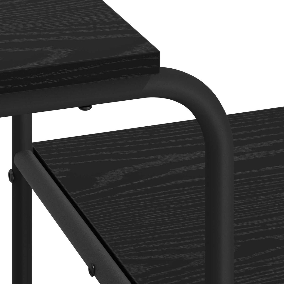 Desk with Storage Black Oak 131.5 x 50 x 75.5 cm