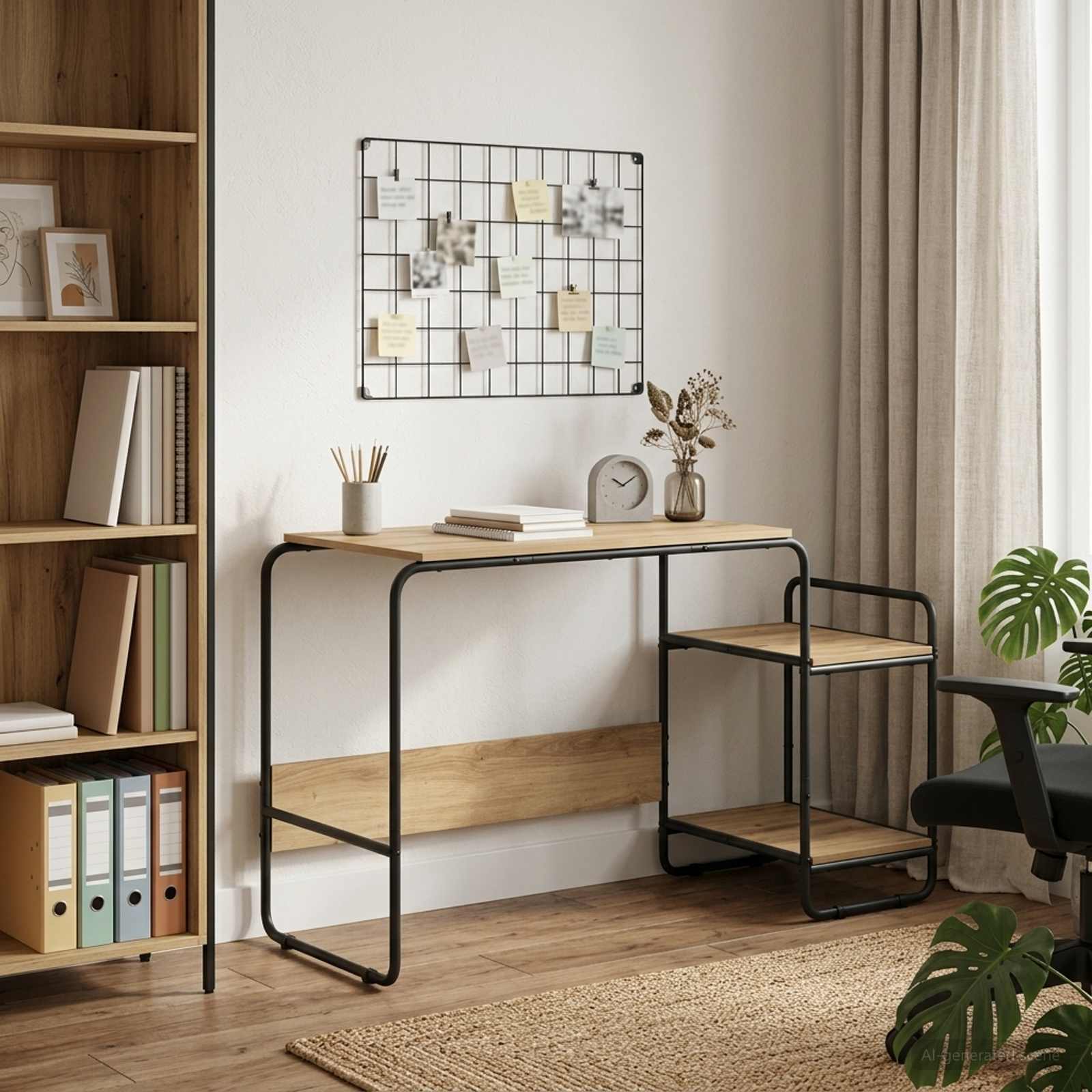 Desk with Storage Artisan Oak 131.5 x 50 x 75.5 cm