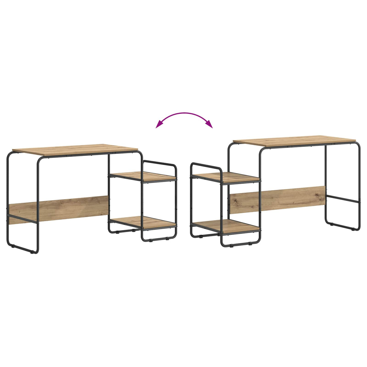 Desk with Storage Artisan Oak 131.5 x 50 x 75.5 cm