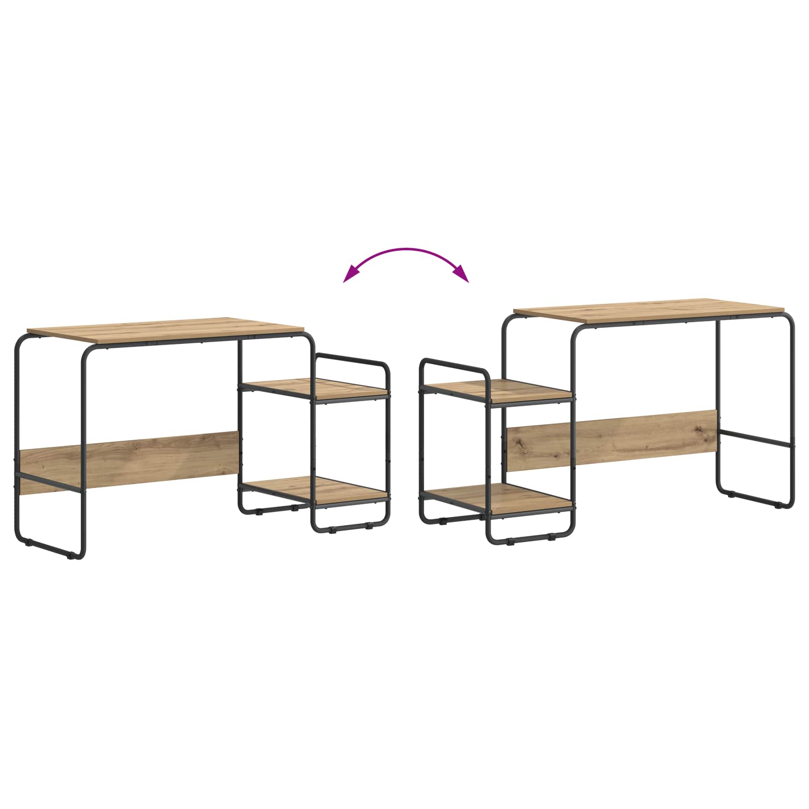 Desk with Storage Artisan Oak 131.5 x 50 x 75.5 cm