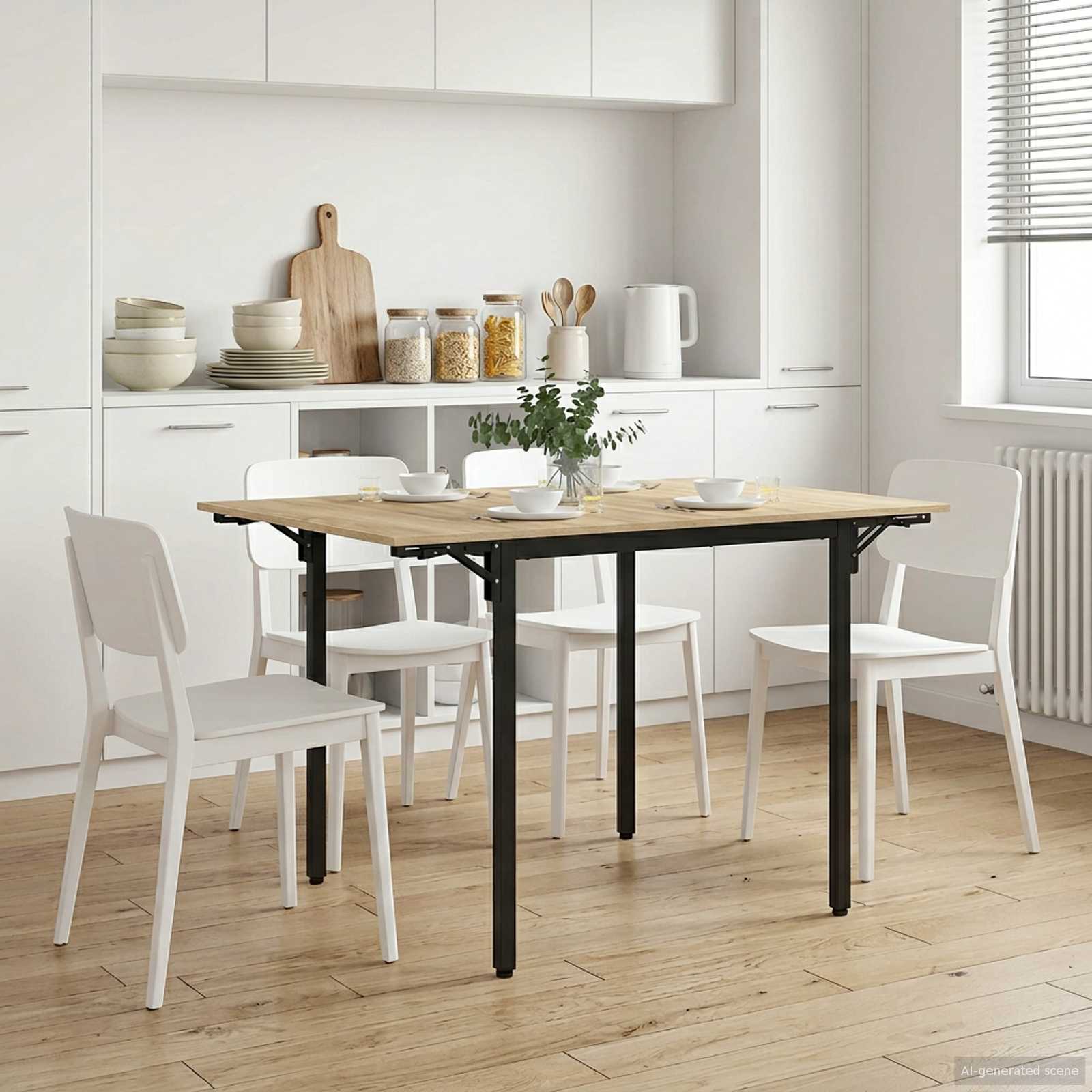 Extendable dining table 120 x 81.5 x 75 cm Engineered Wood