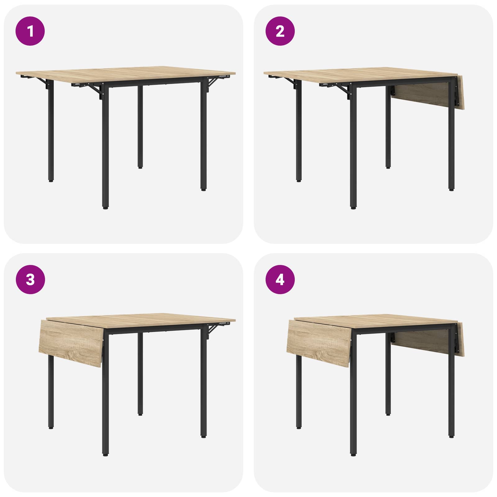 Extendable dining table 120 x 81.5 x 75 cm Engineered Wood