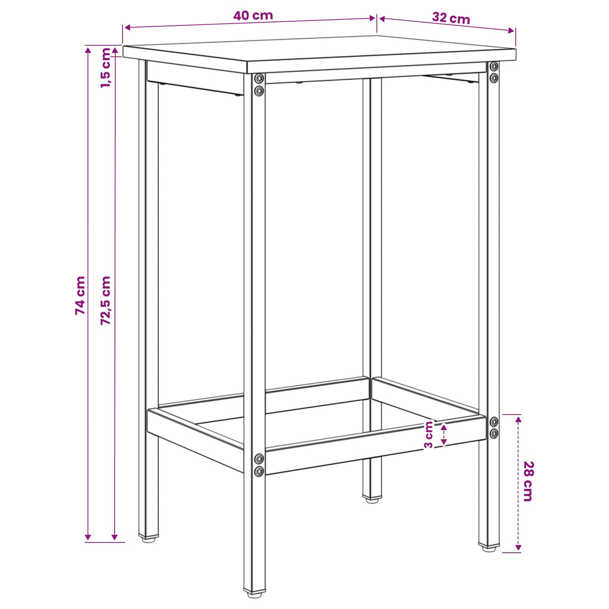 Bar Stool 2 pcs Black Oak 40 x 32 x 74 cm Engineered Wood