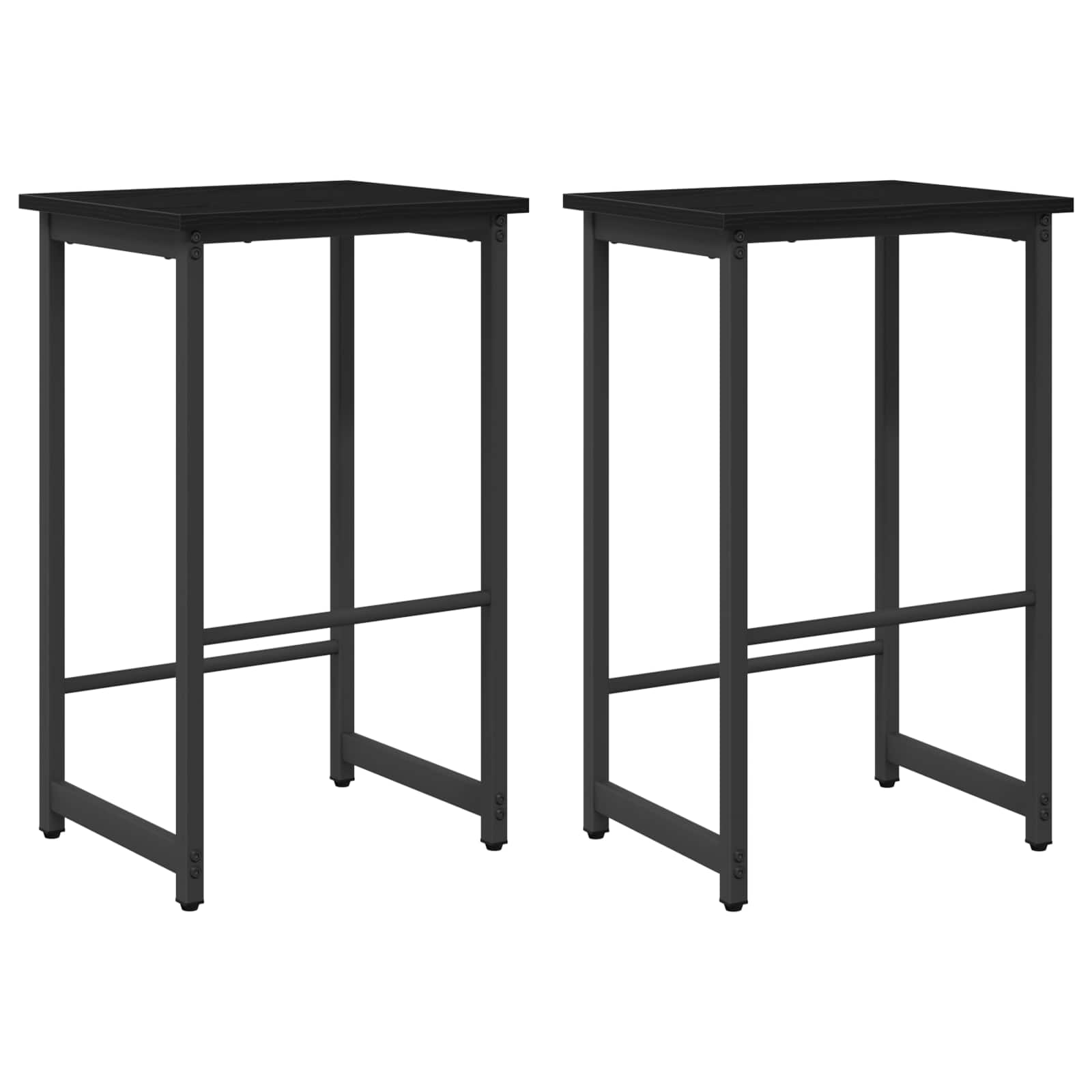 Bar Stool 2 pcs Black Oak 40 x 32 x 74 cm Engineered Wood