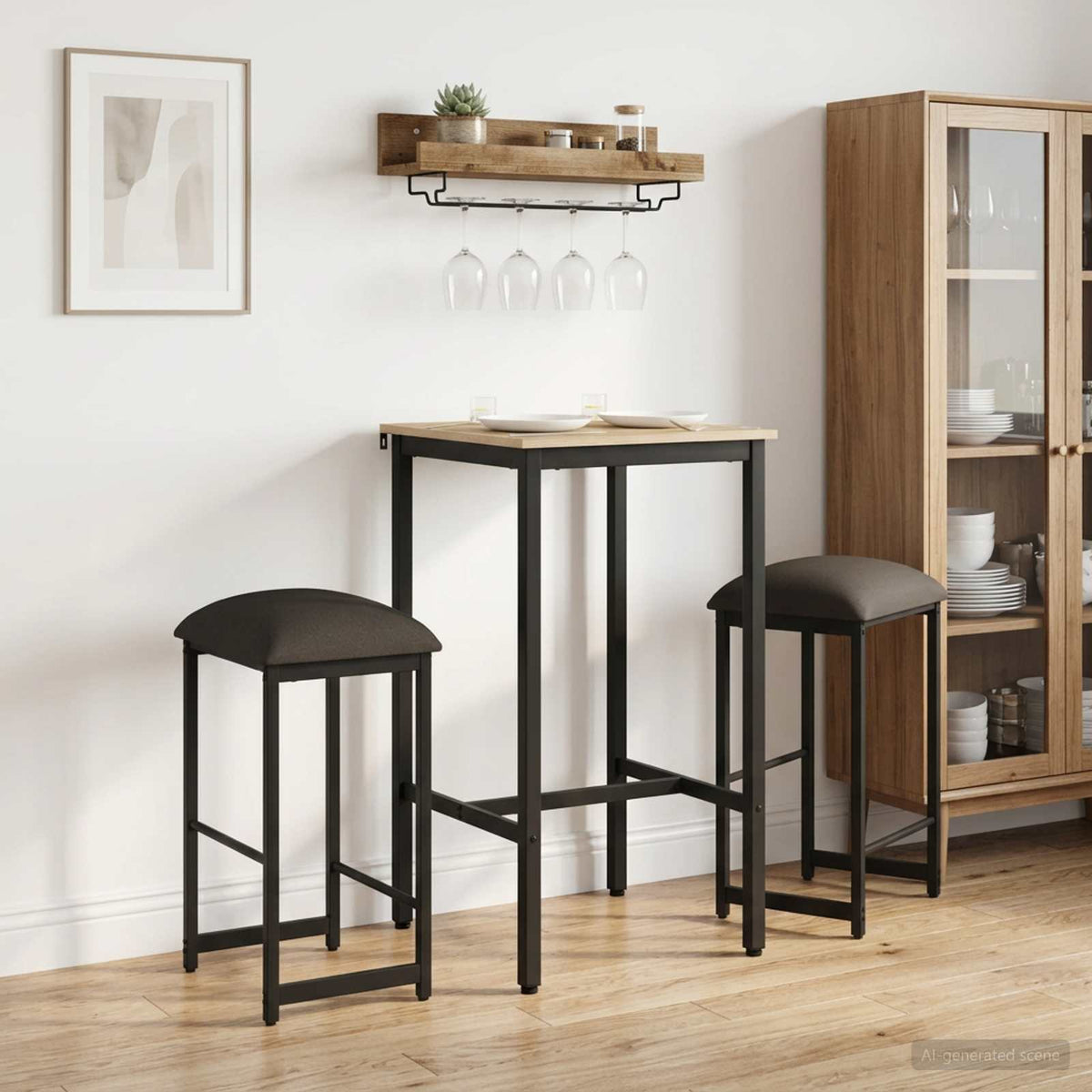Bar Stool 2 pcs Dark Grey 40 x 32 x 74 cm Engineered Wood