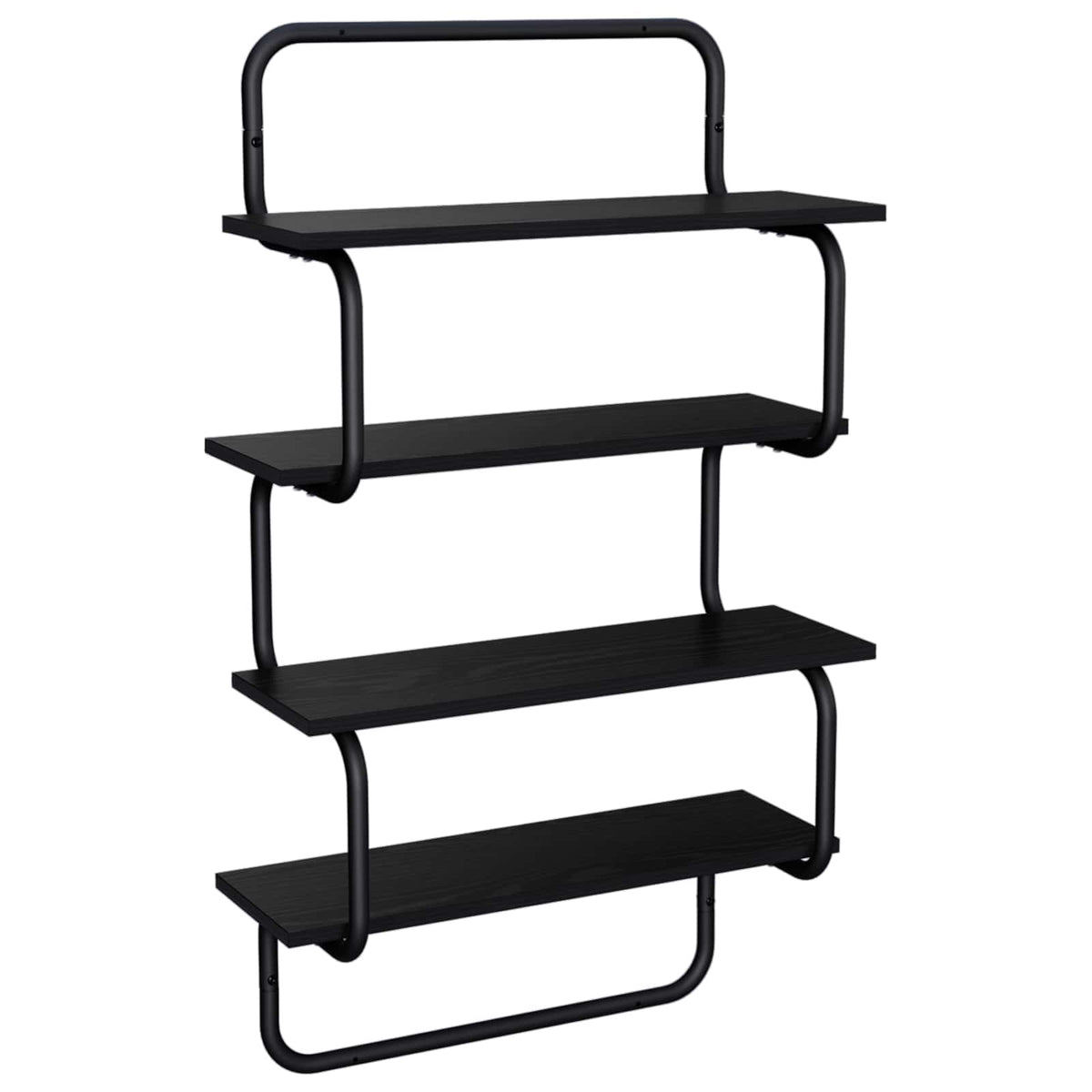 4-Tier Wall Shelf Black Oak 60 x 24.5 x 104 cm Engineered Wood