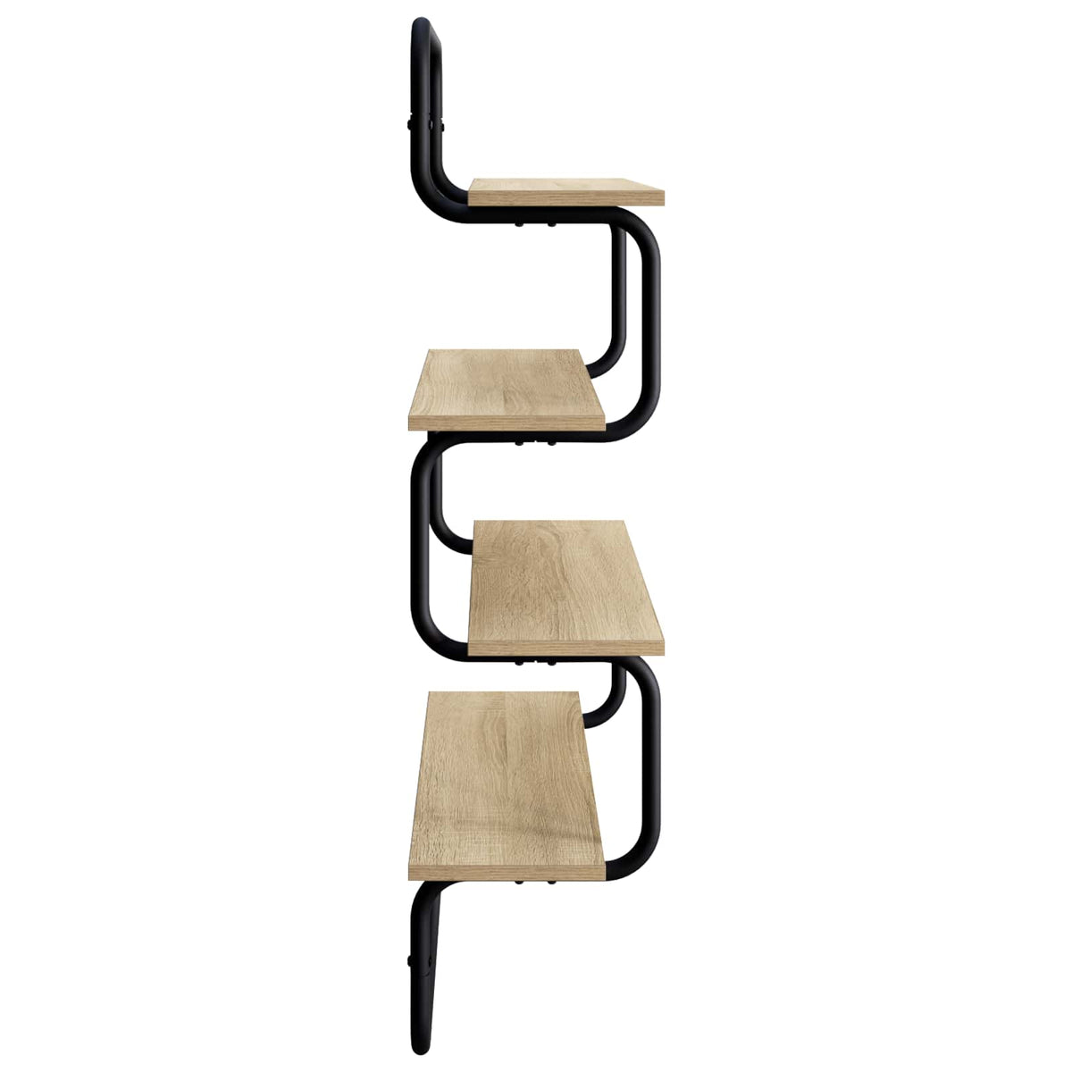 4-Tier Wall Shelf Sonoma Oak 60 x 24.5 x 104 cm Engineered Wood