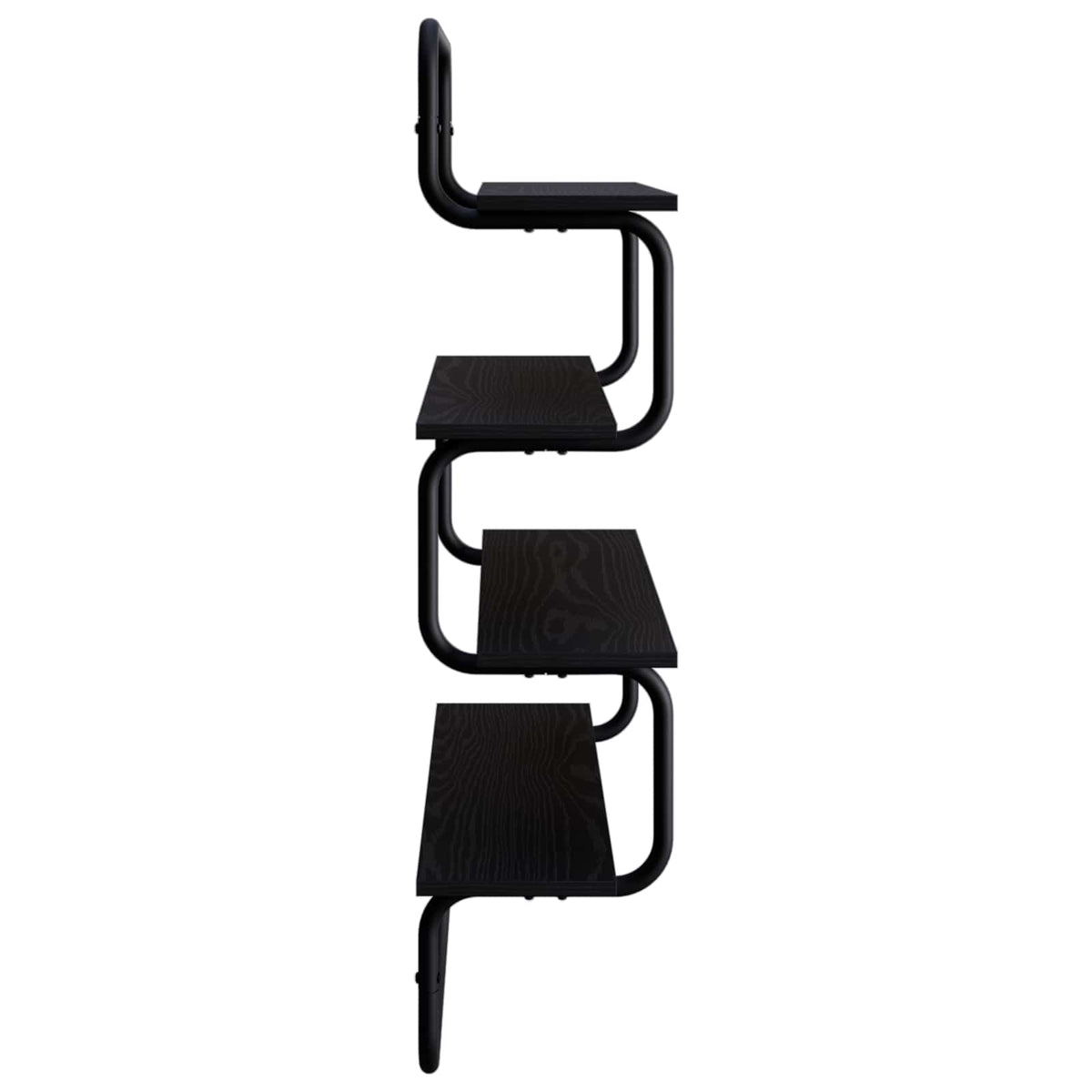 4-Tier Wall Shelf Black Oak 40 x 24.5 x 104 cm Engineered Wood