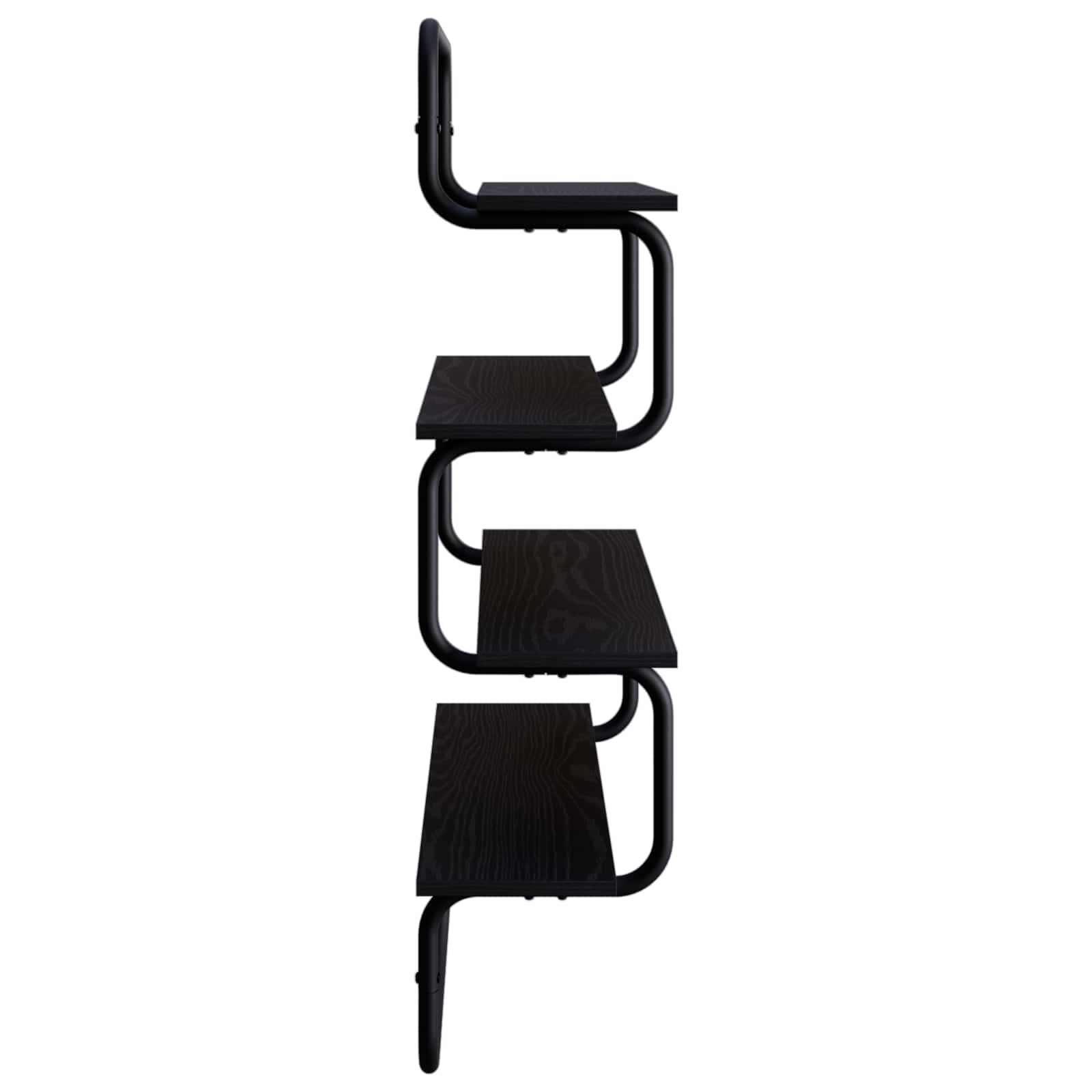4-Tier Wall Shelf Black Oak 40 x 24.5 x 104 cm Engineered Wood
