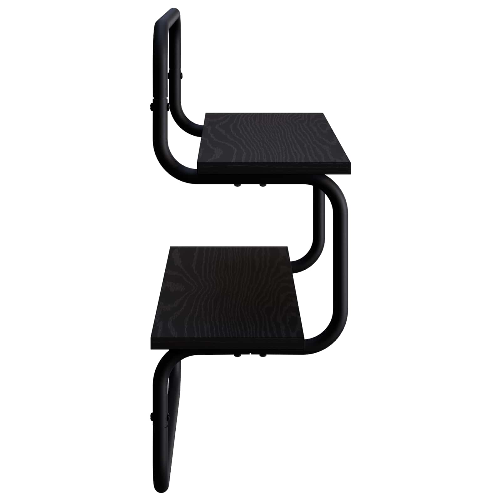 2-Tier Wall Shelf Black Oak 60 x 24.5 x 61 cm Engineered Wood