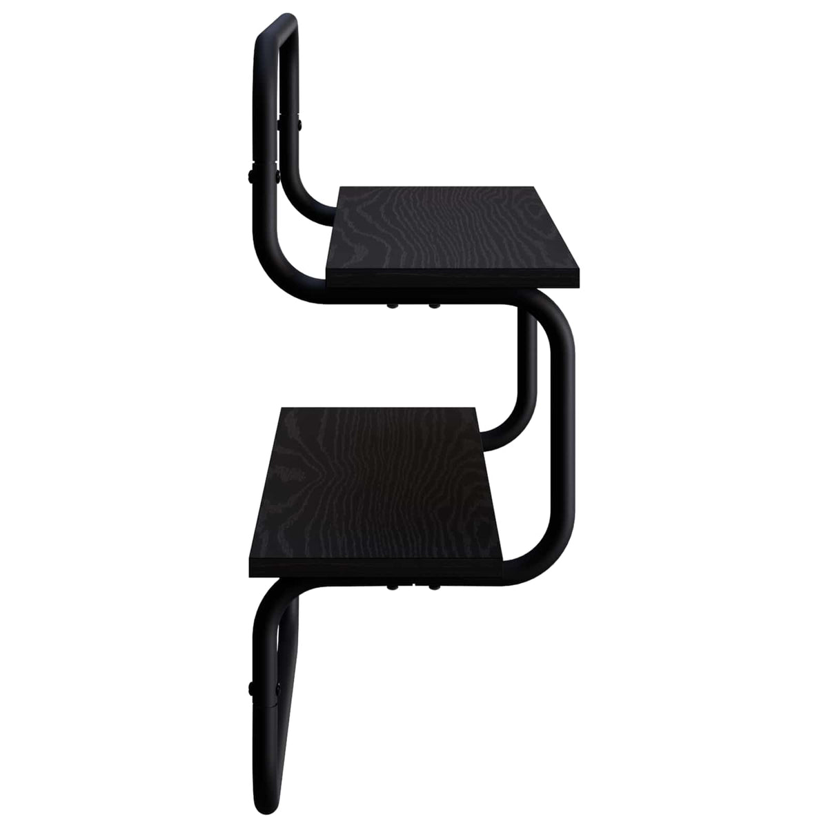 2-Tier Wall Shelf Black Oak 40 x 24.5 x 61 cm Engineered Wood
