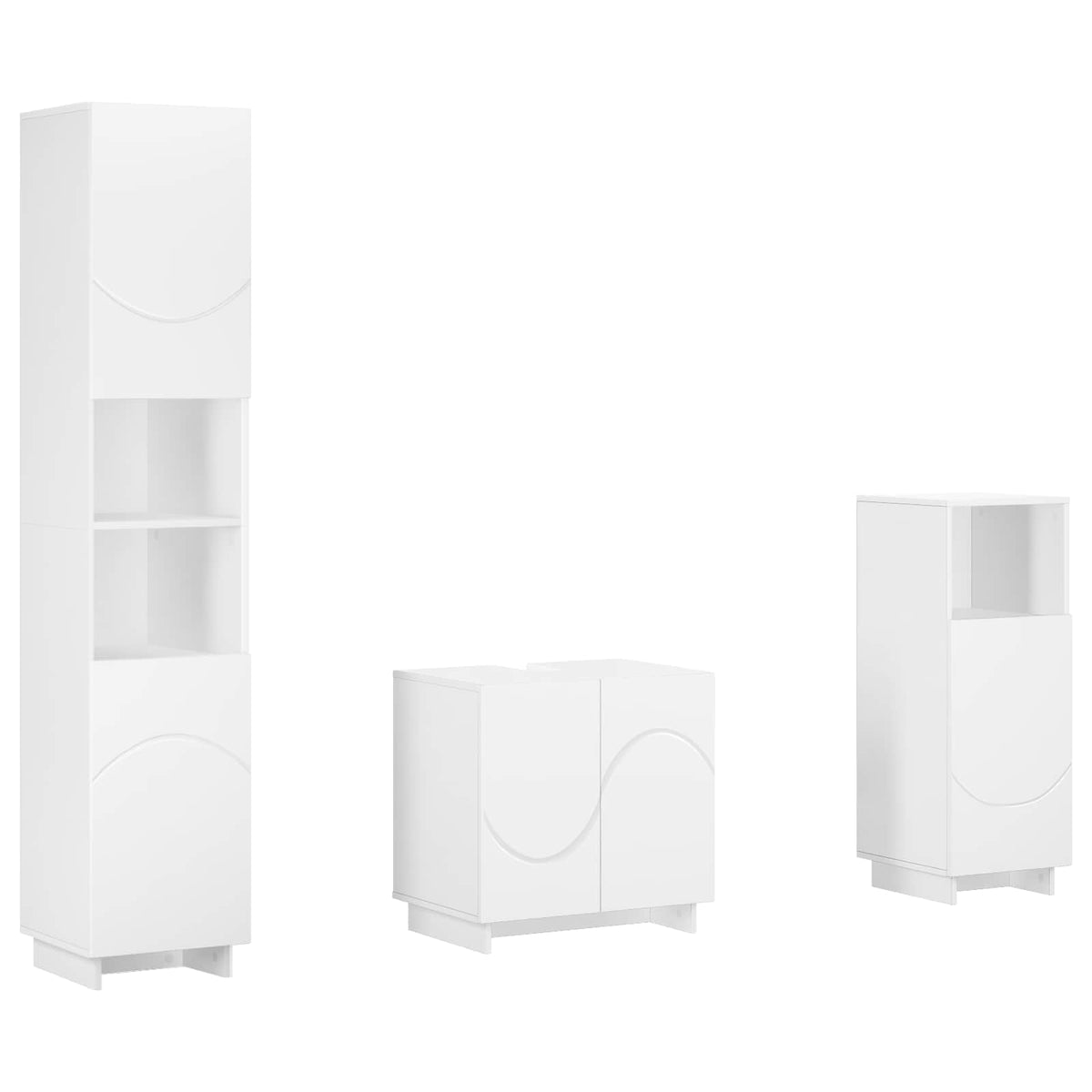 Bathroom Cabinet Set 3 pcs White Engineered Wood