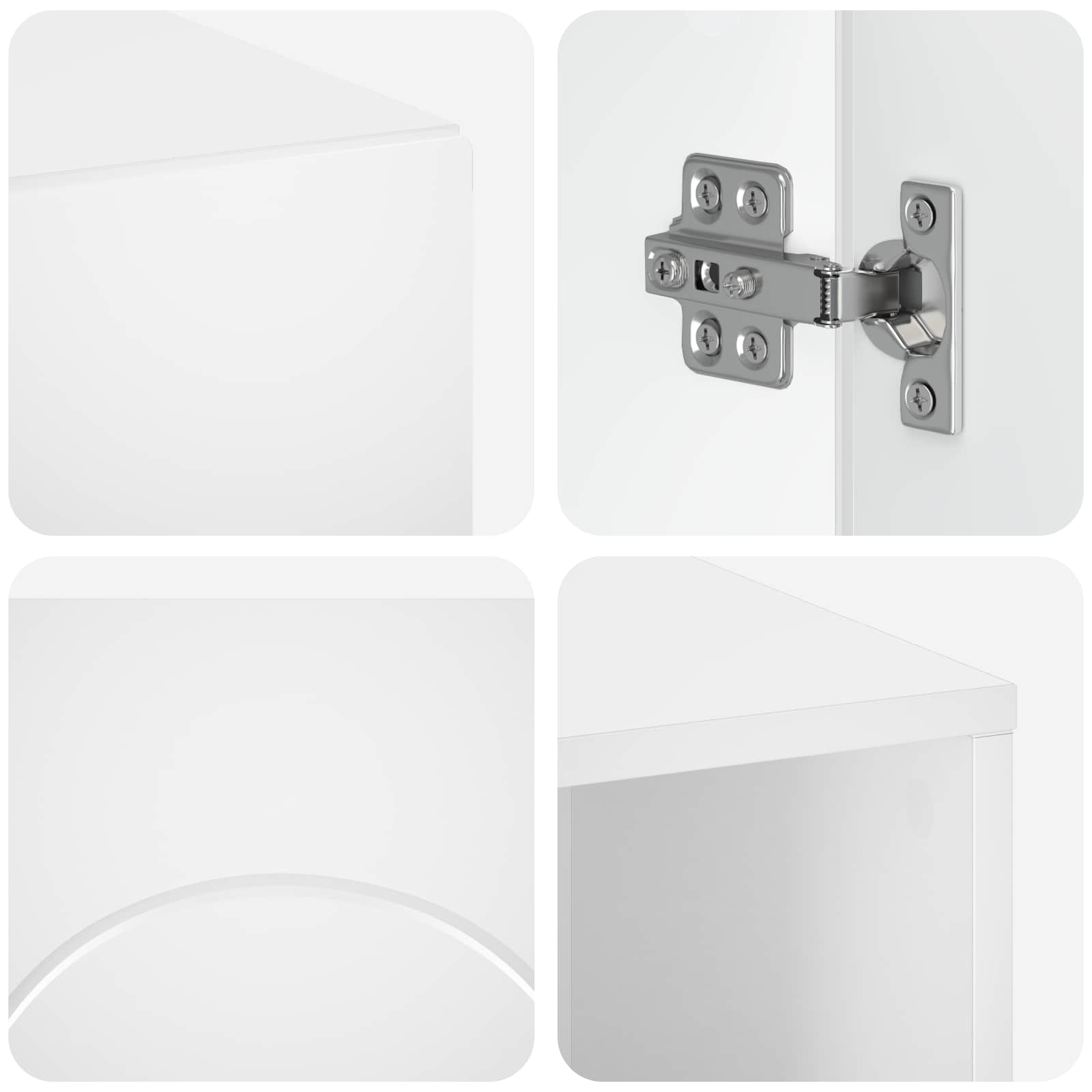 Bathroom Cabinet Set 3 pcs White Engineered Wood