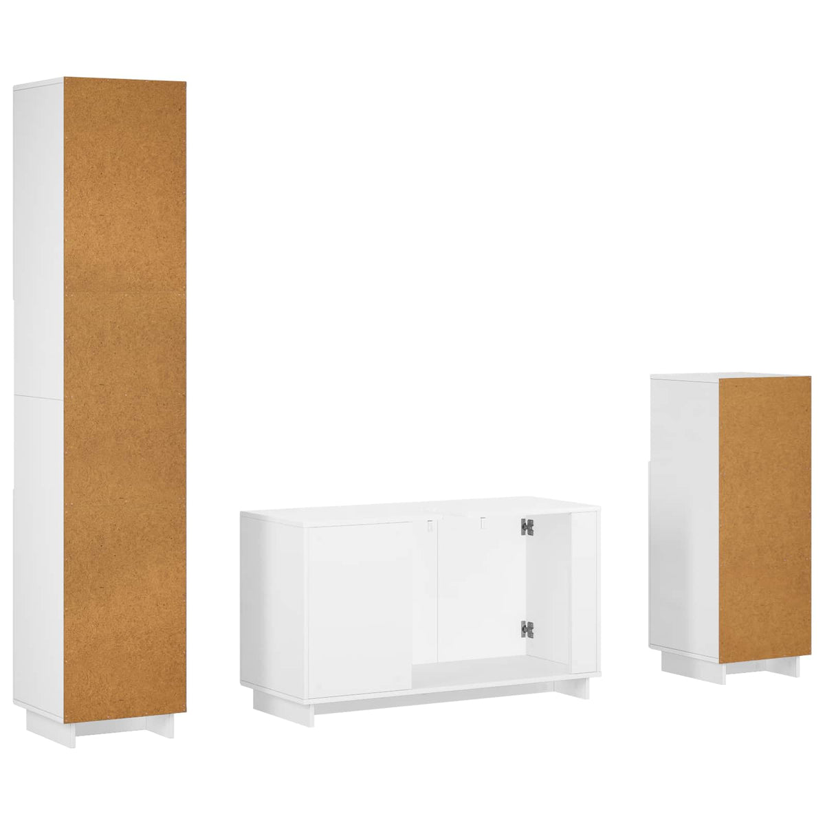 Bathroom Cabinet Set 3 pcs White Engineered Wood