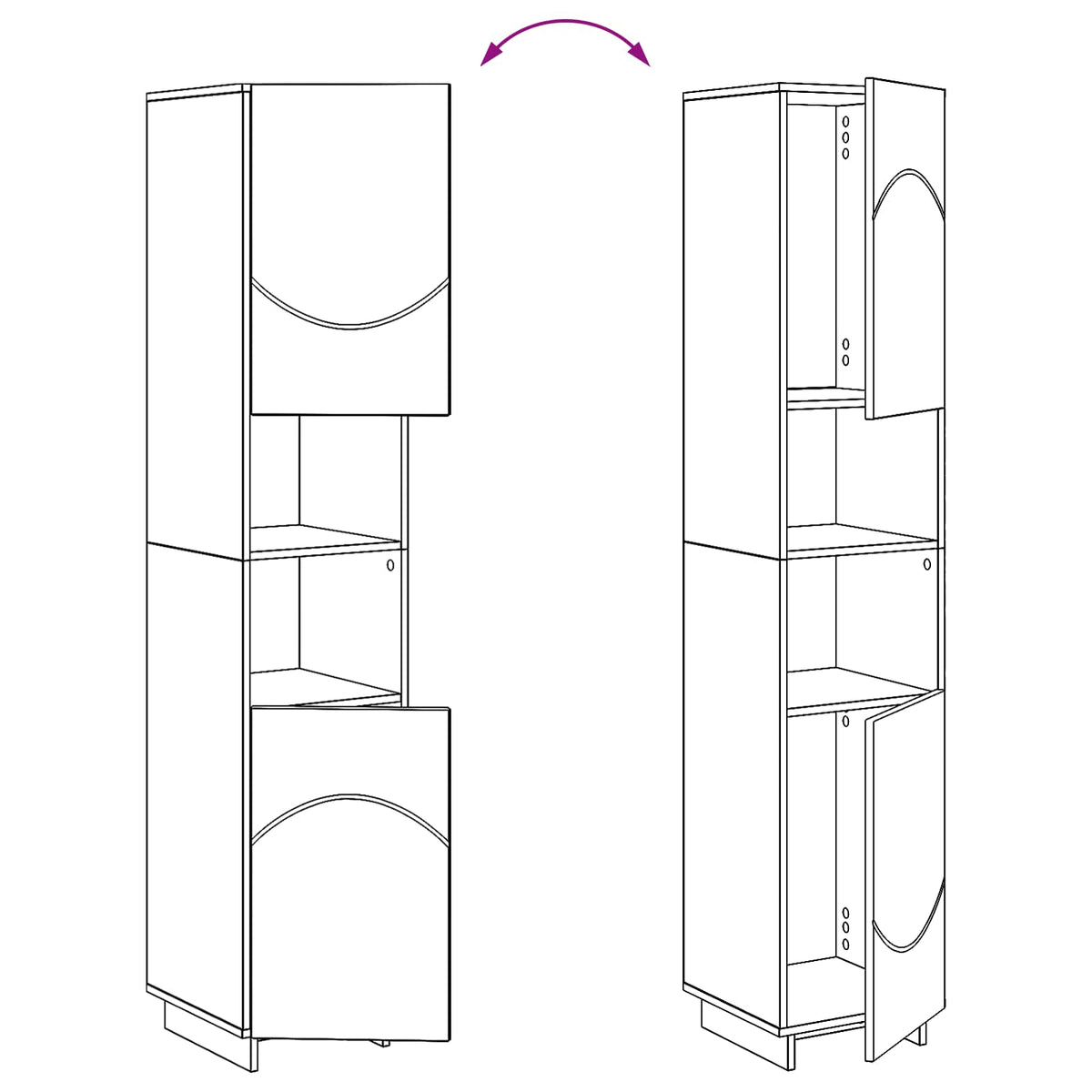 Bathroom Cabinet Set 3 pcs White Engineered Wood