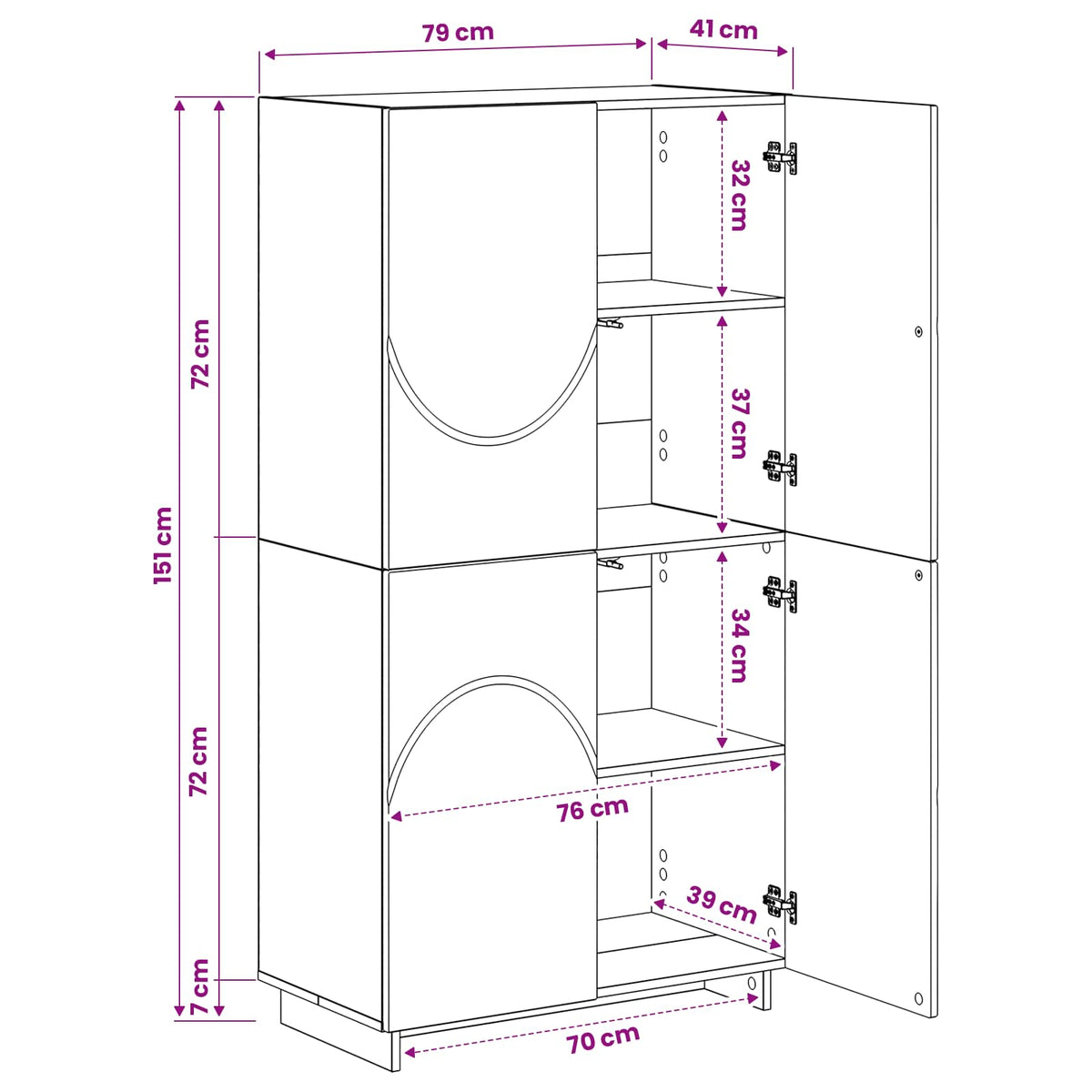 Highboard Sonoma Oak 79x41x151 cm Engineered Wood