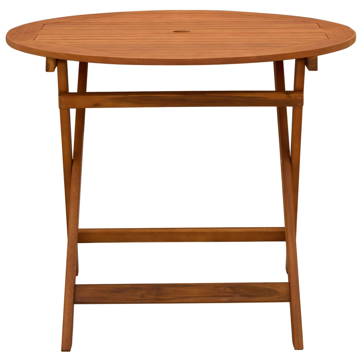Folding Garden Table Brown Ø 90 x 75 cm Solid Eucalyptus Wood