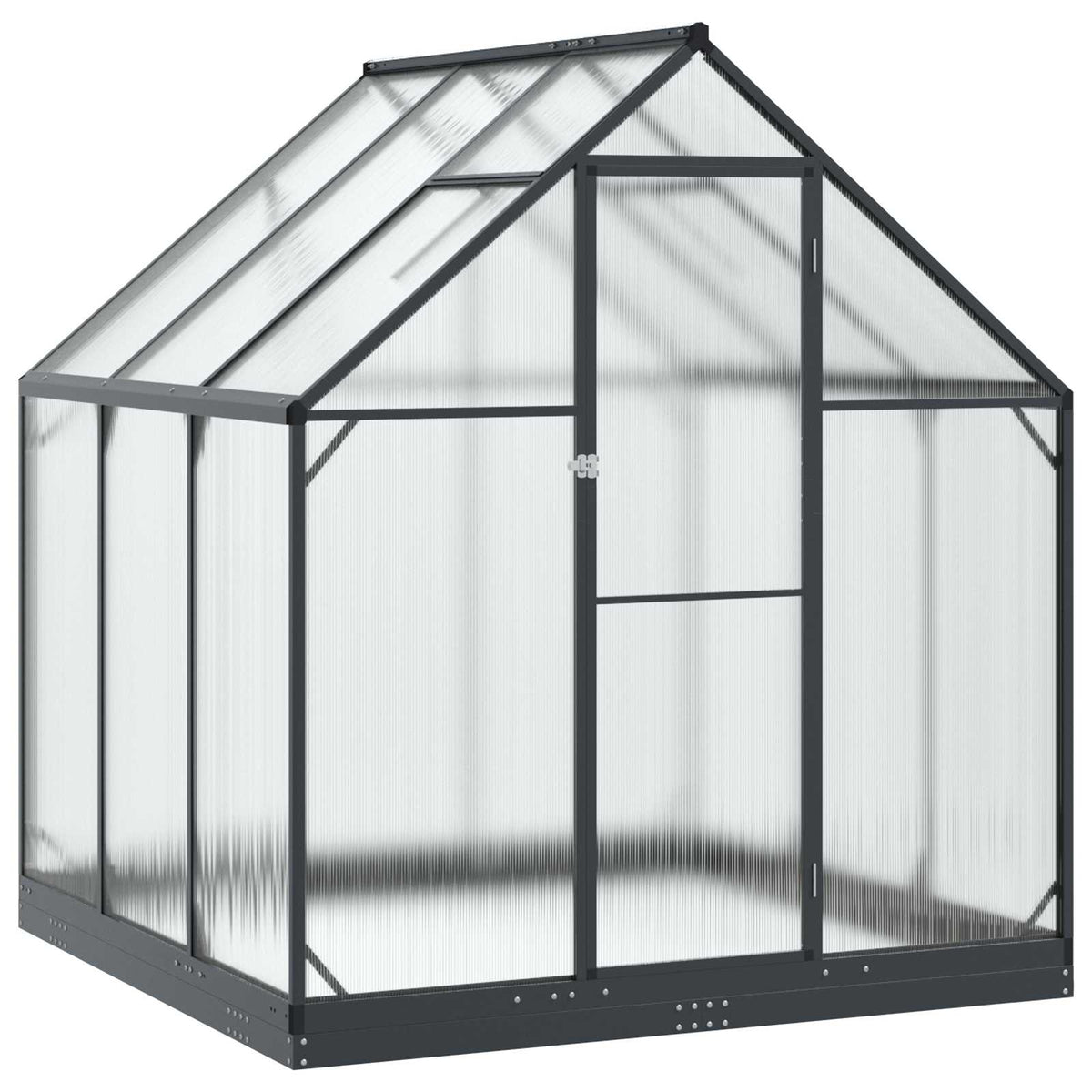 Garden Greenhouse with Door Anthracite 183.5 x 183.5 x 207 cm