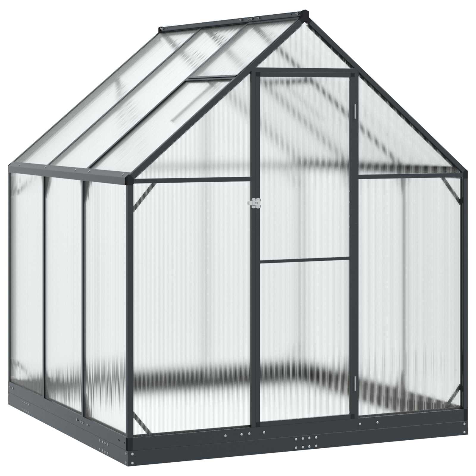 Garden Greenhouse with Door Anthracite 183.5 x 183.5 x 207 cm