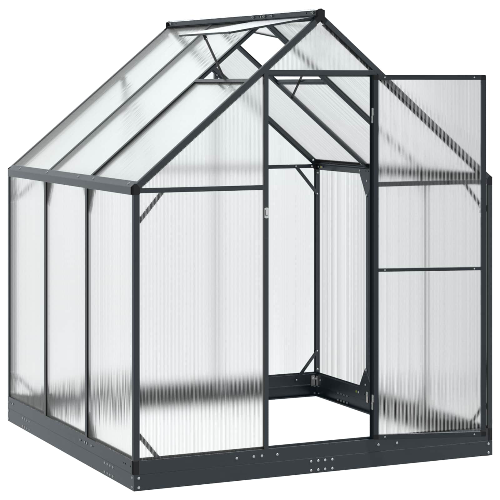 Garden Greenhouse with Door Anthracite 183.5 x 183.5 x 207 cm